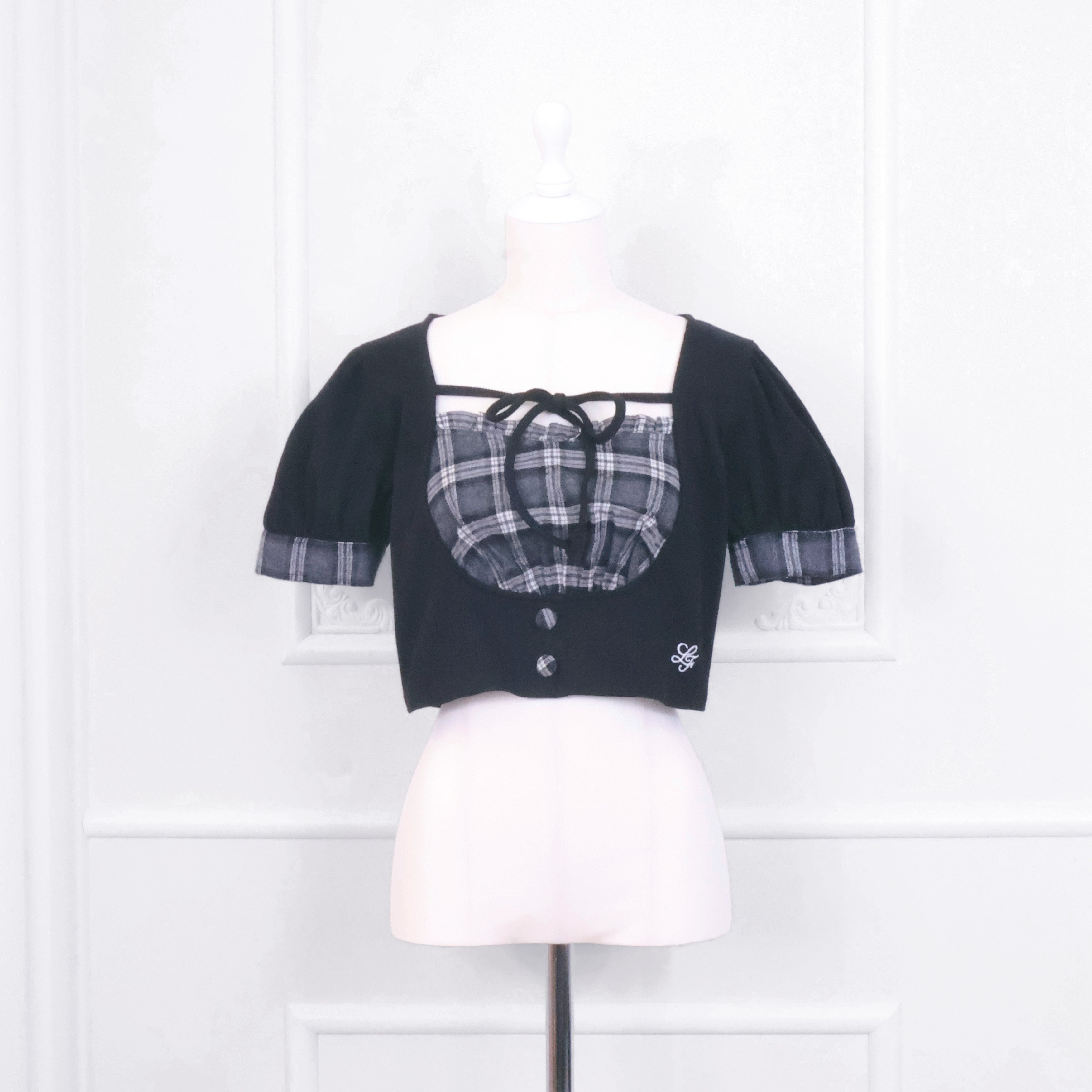 《LAFARY closet》チェックレイヤードリブトップス