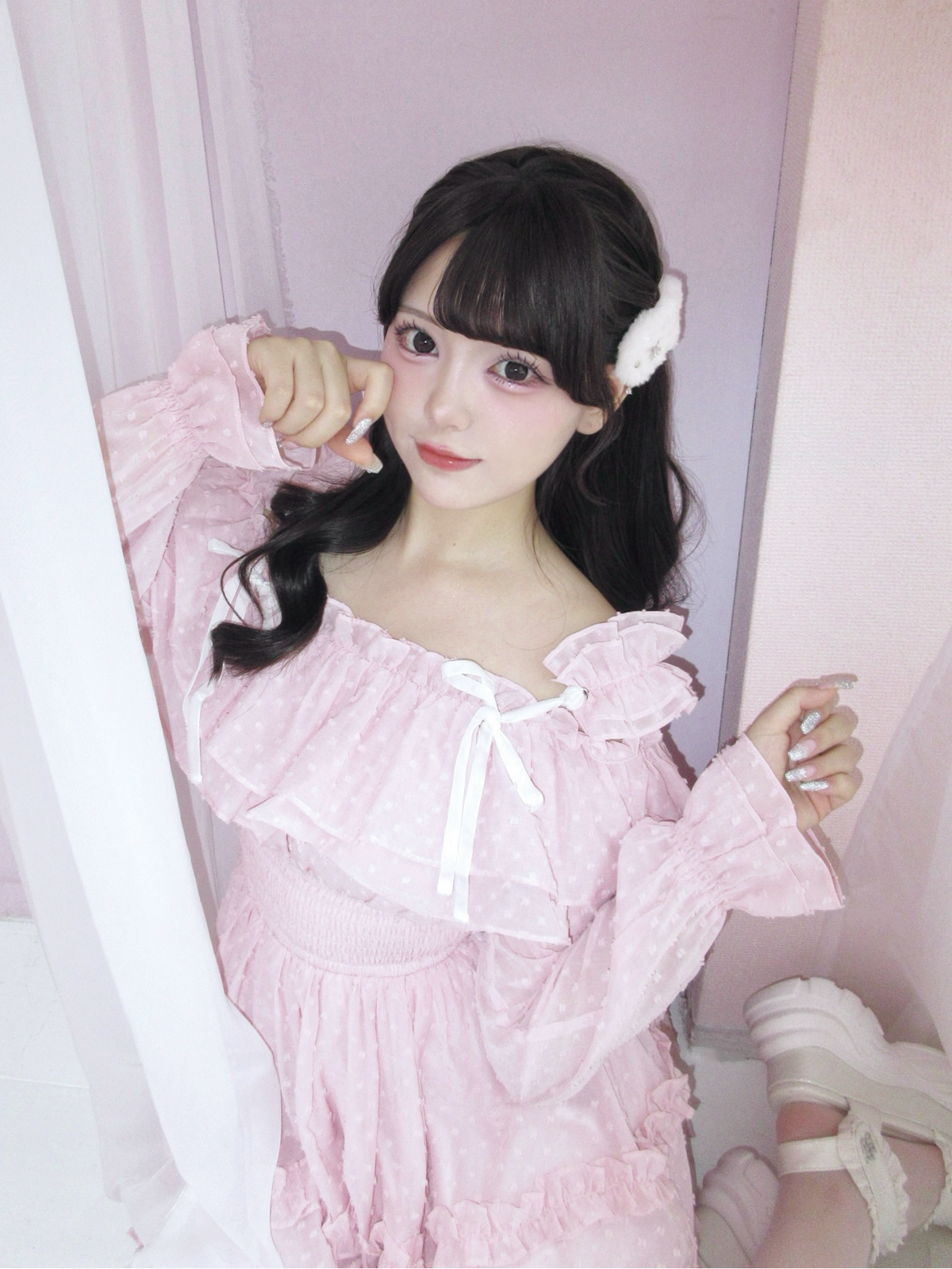 《LAFARY closet》フリルオフショルワンピ