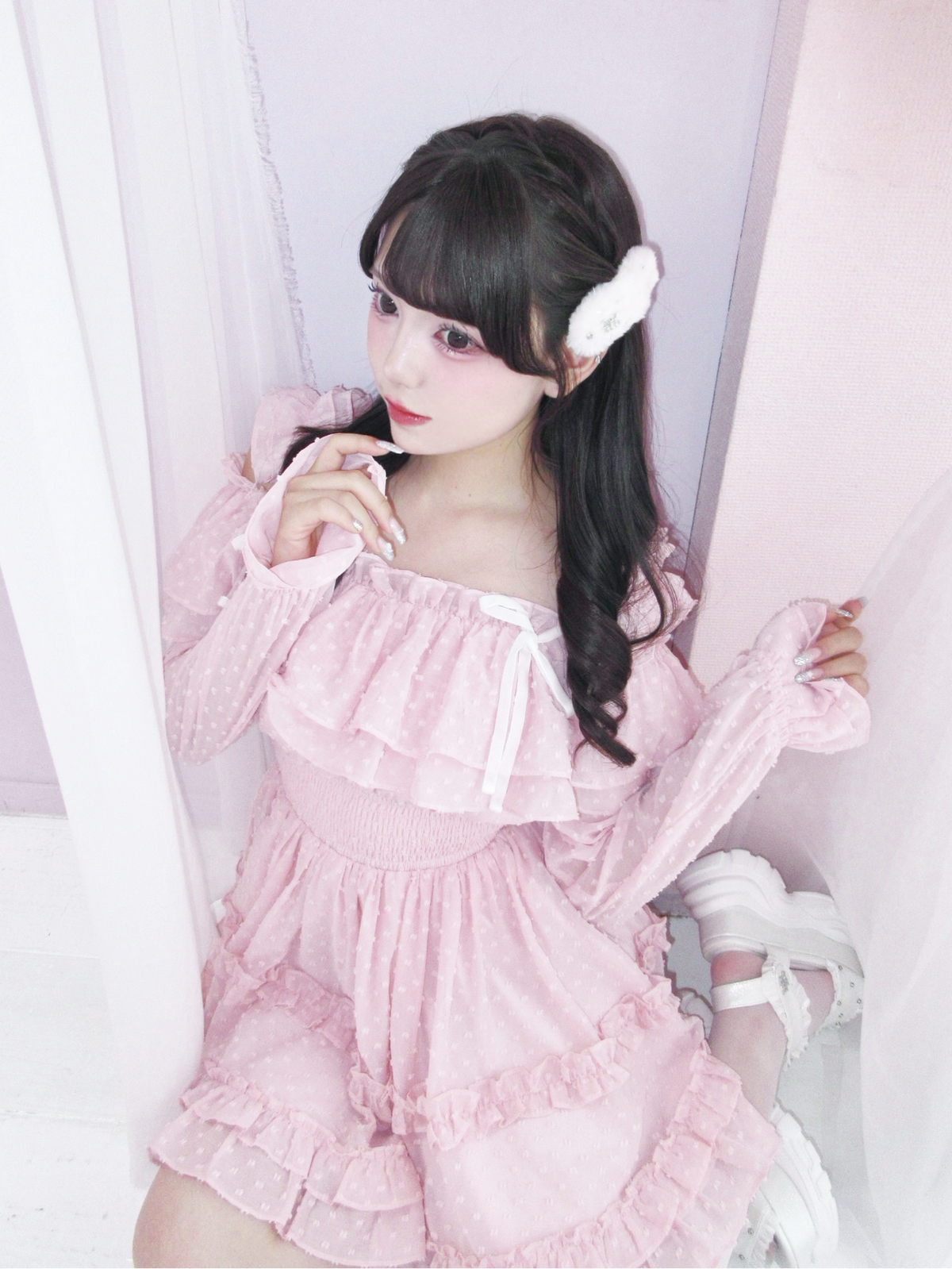 《LAFARY closet》フリルオフショルワンピ