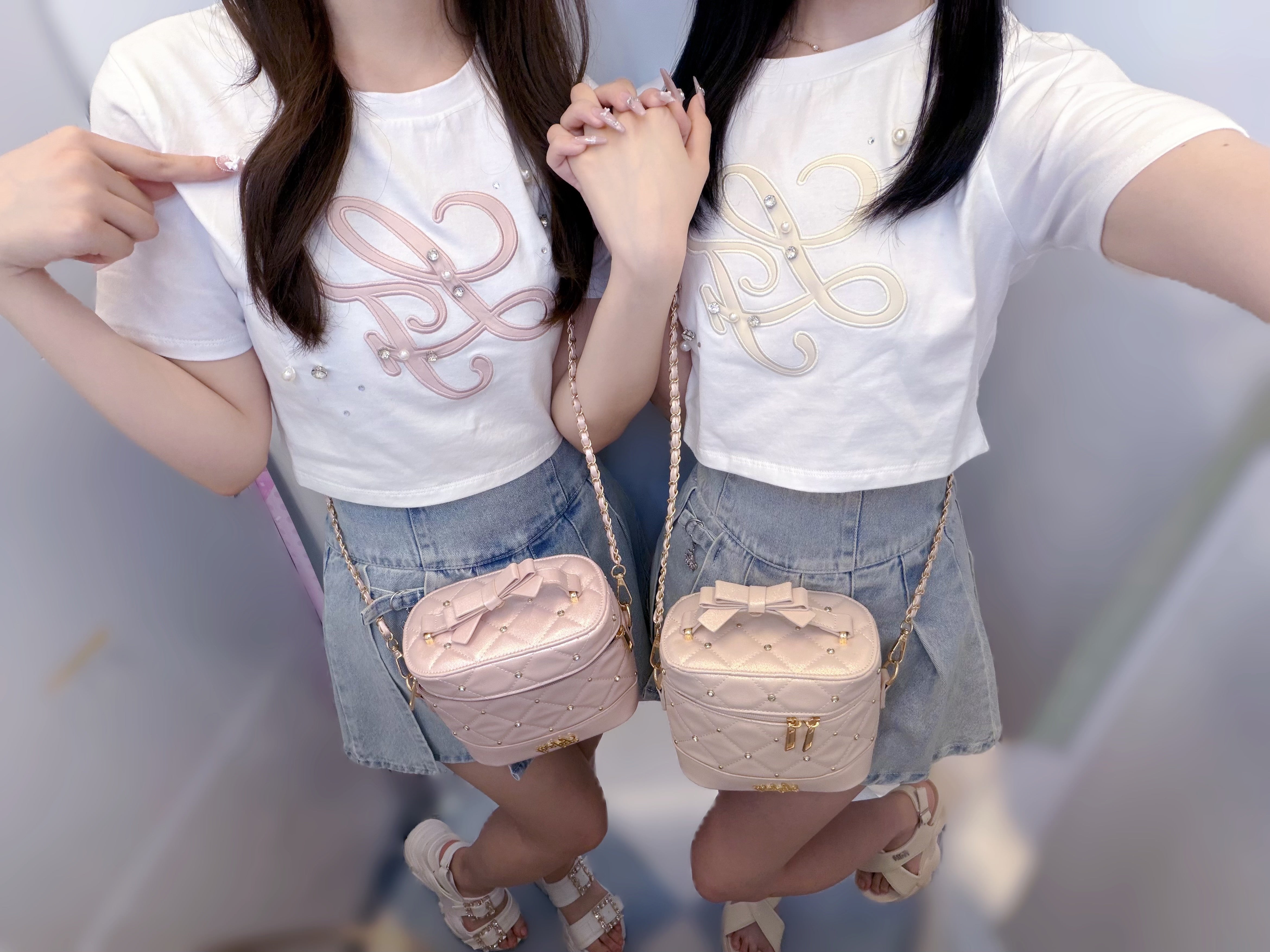 《LAFARY closet》ビジューキルティングバニティバッグ