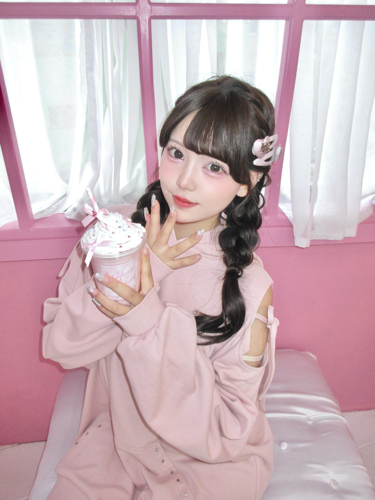 《LAFARY closet》サテンハートヘアピン