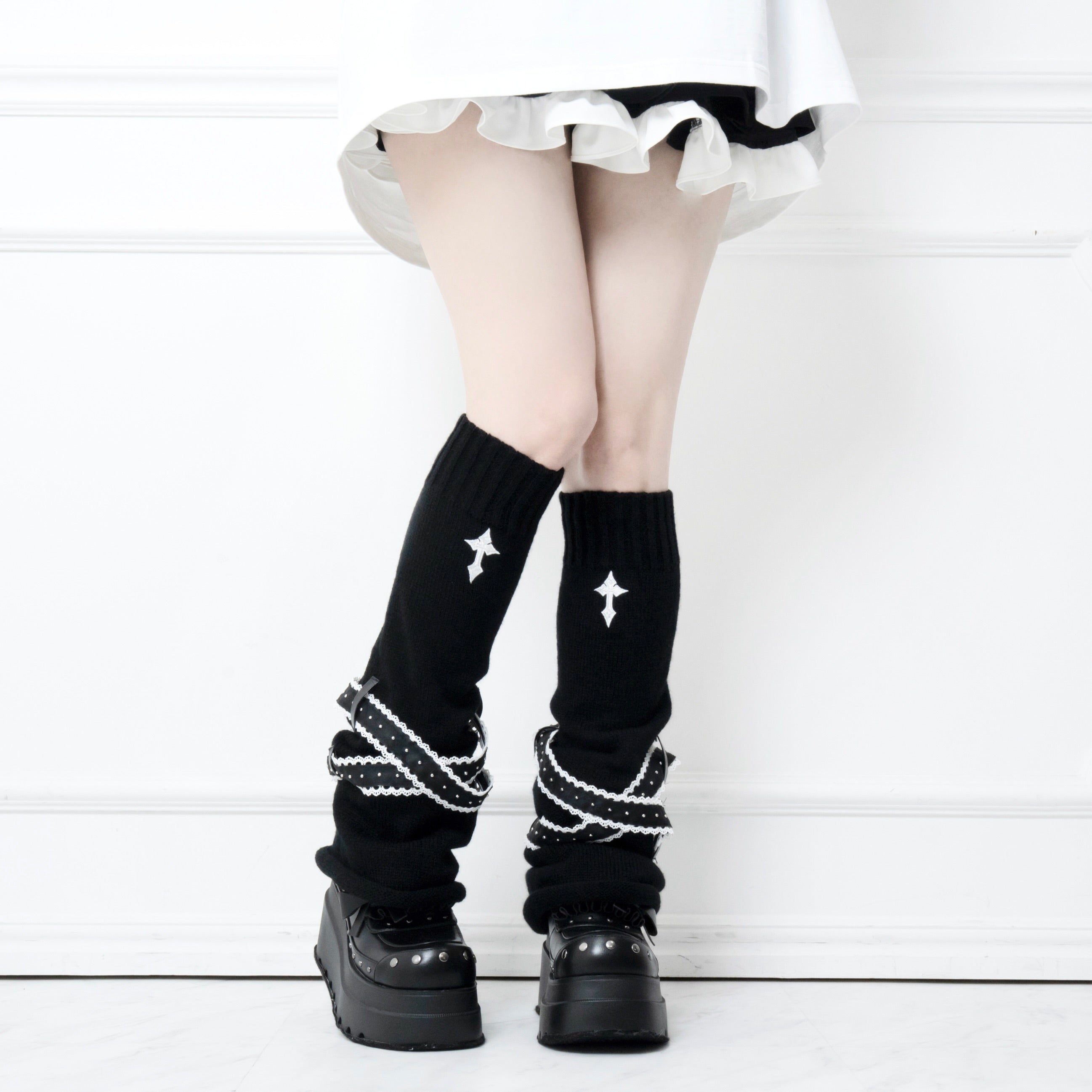 《mine》クロスフリルベルトレッグカバー