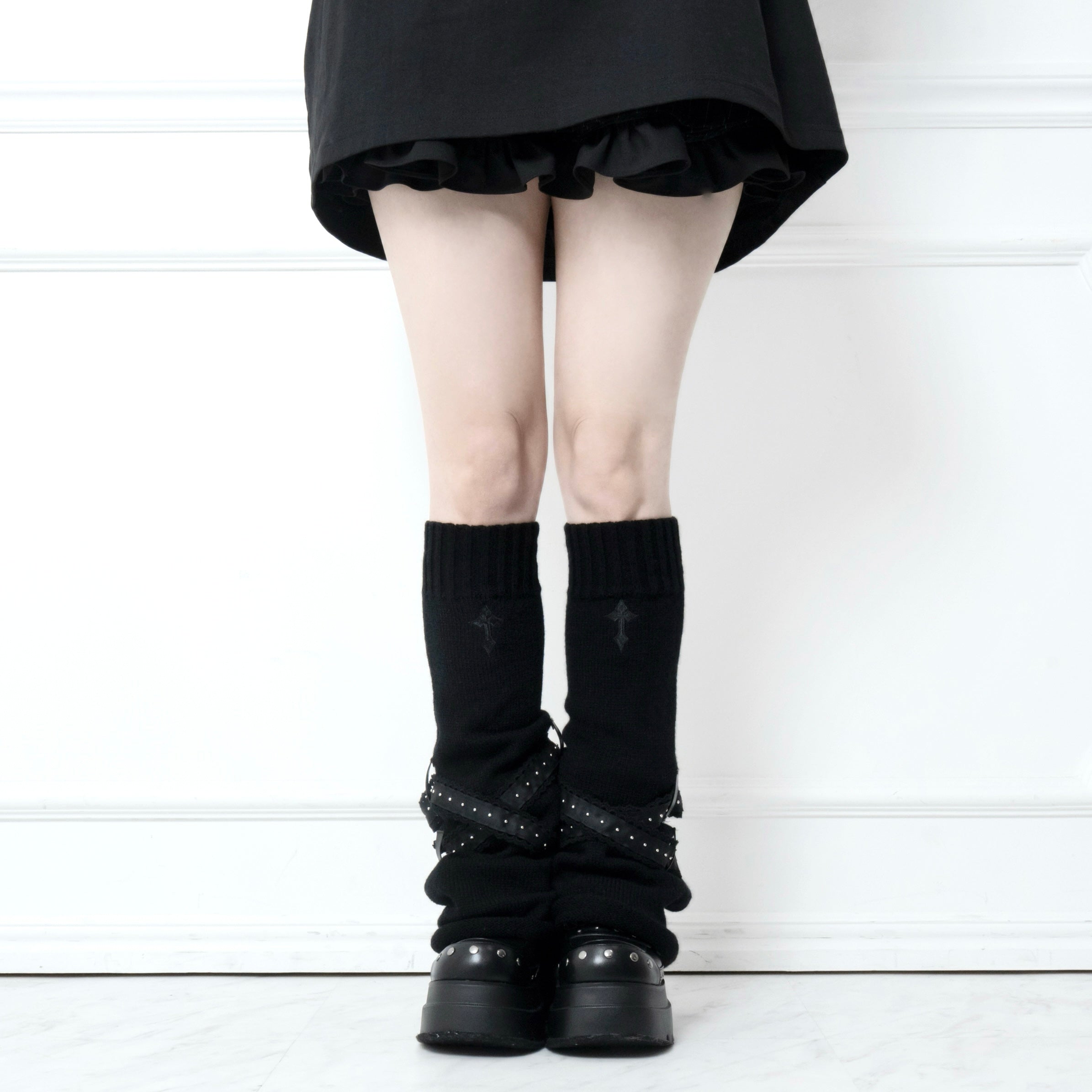 《mine》クロスフリルベルトレッグカバー