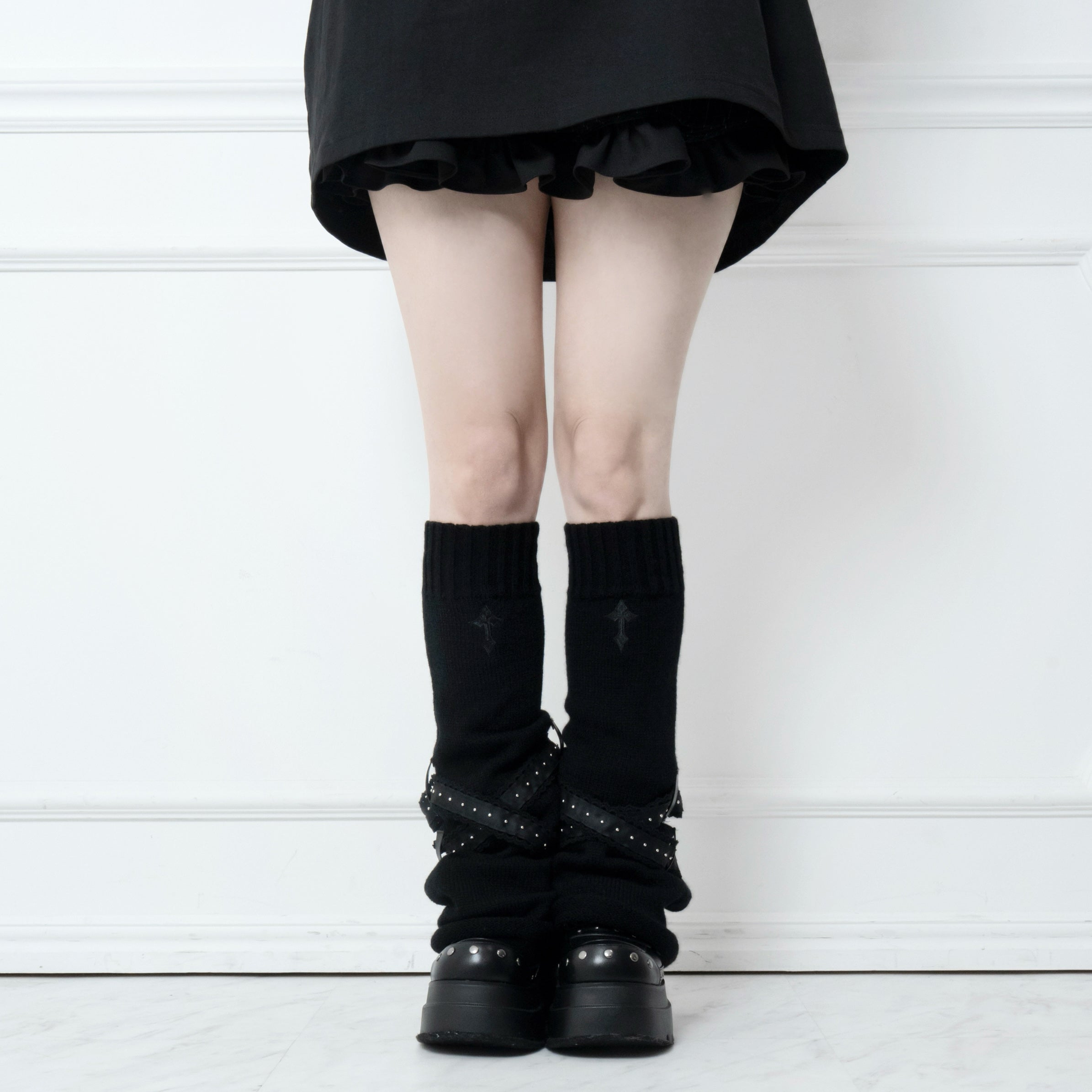 《mine》クロスフリルベルトレッグカバー