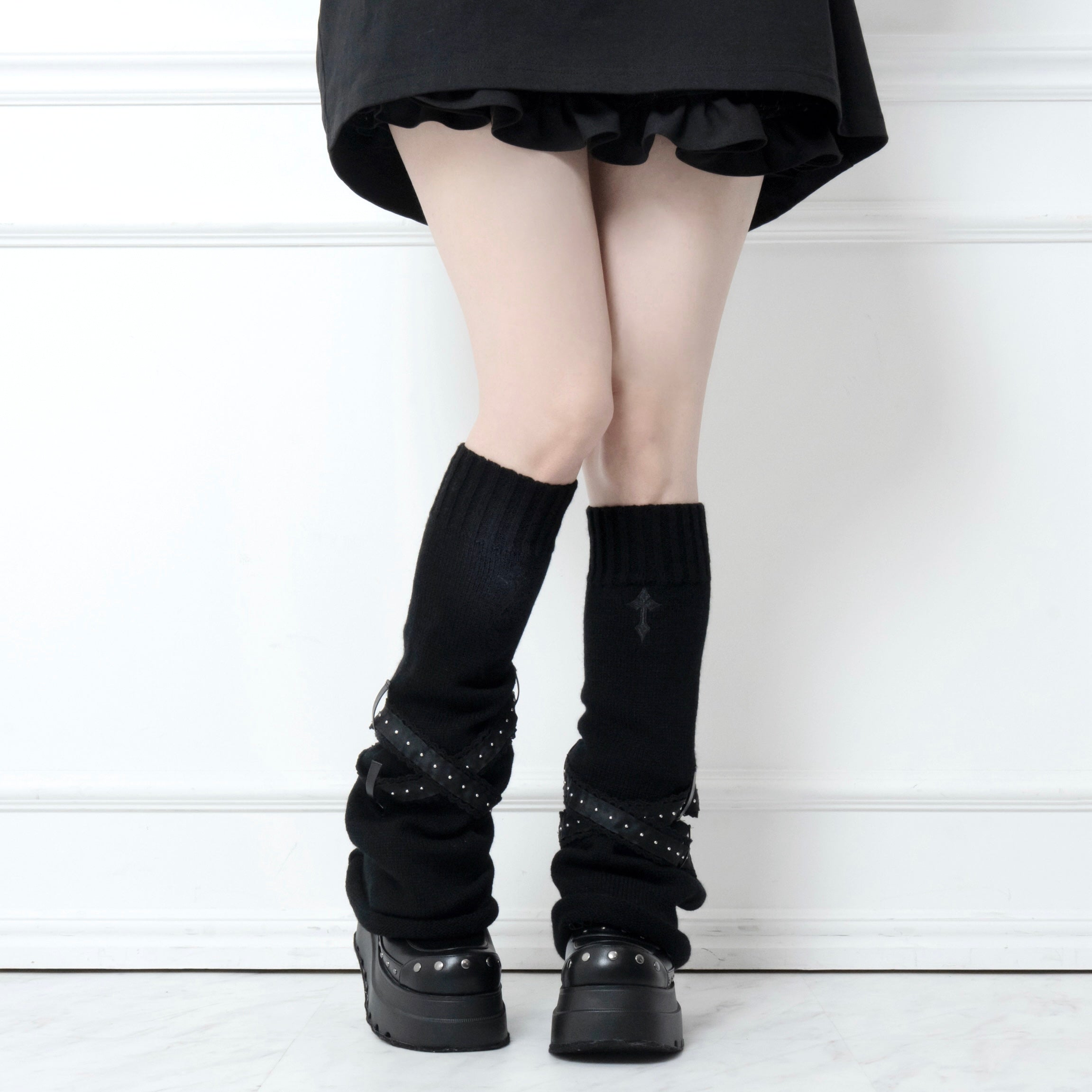 《mine》クロスフリルベルトレッグカバー