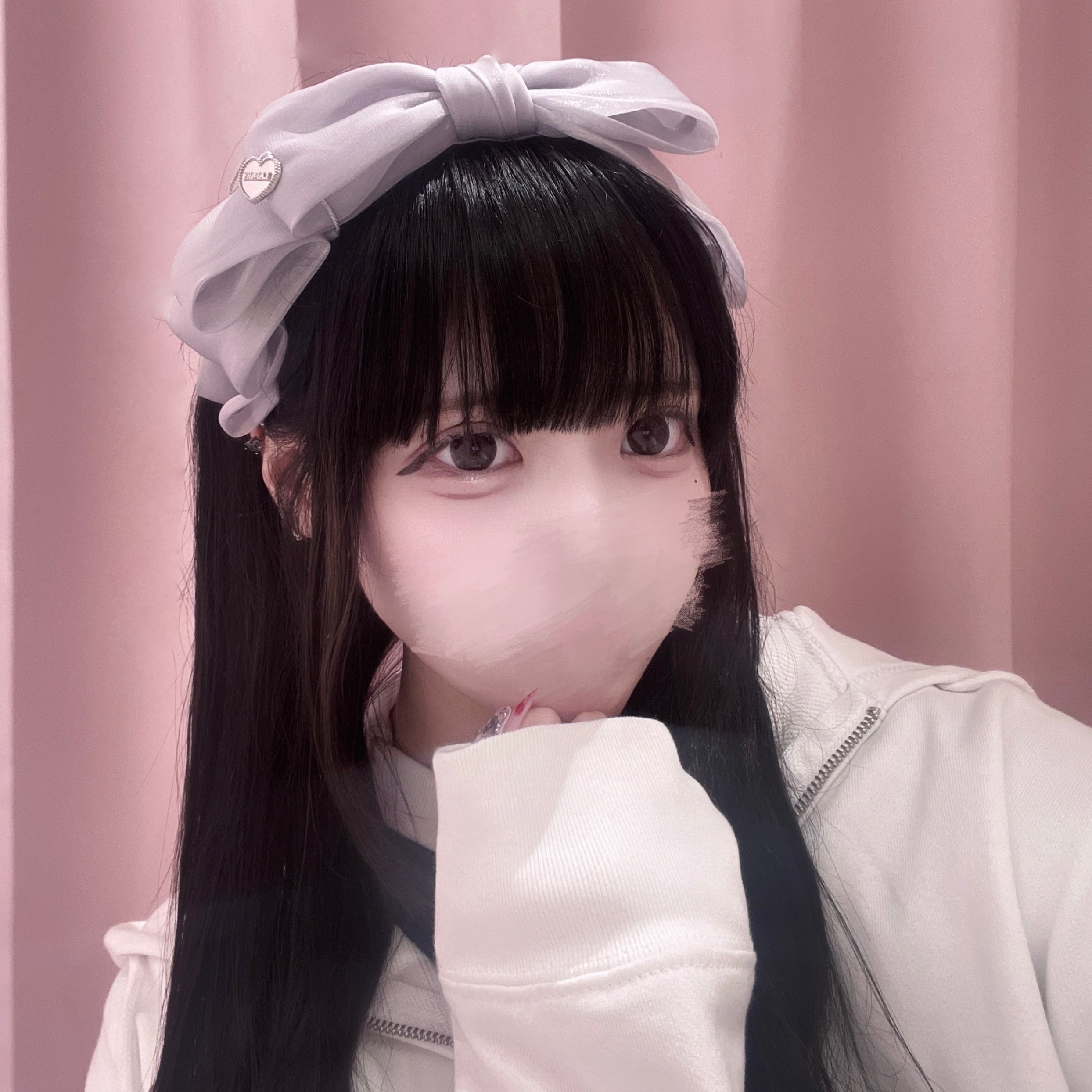 《LAFARYオリジナル》サテンオーガンジーリボンカチューシャ
