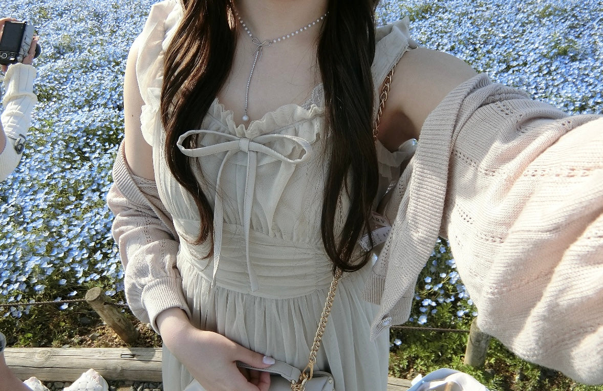 《LAFARY closet》チュールフリルロングワンピース
