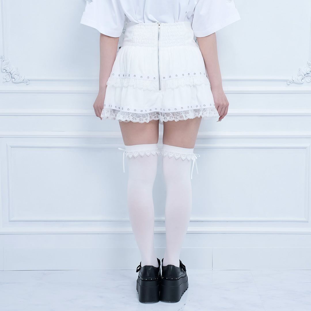 《mine》クロスレースティアードスカート