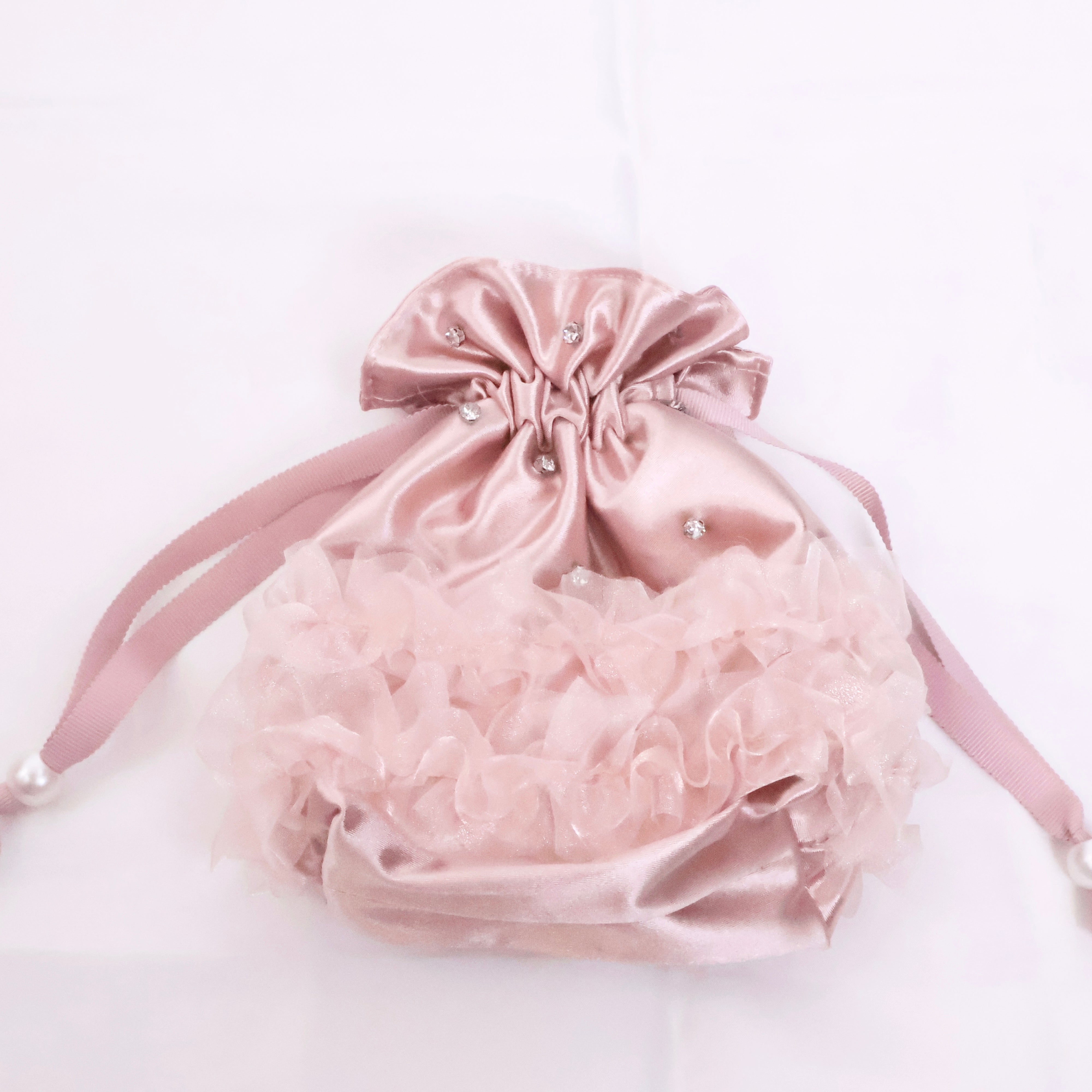 《LAFARY》サテンリボン巾着ポーチ