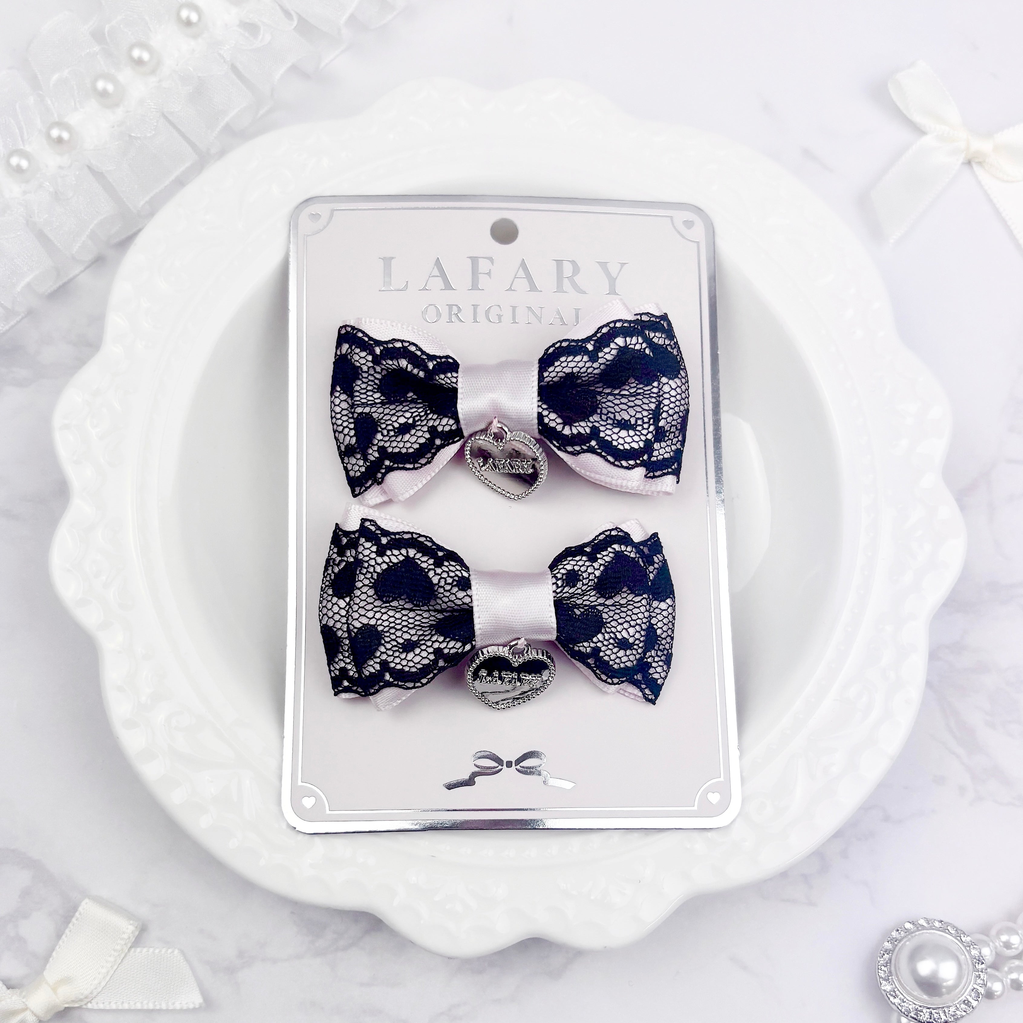 《LAFARYオリジナル》ハートレースリボン