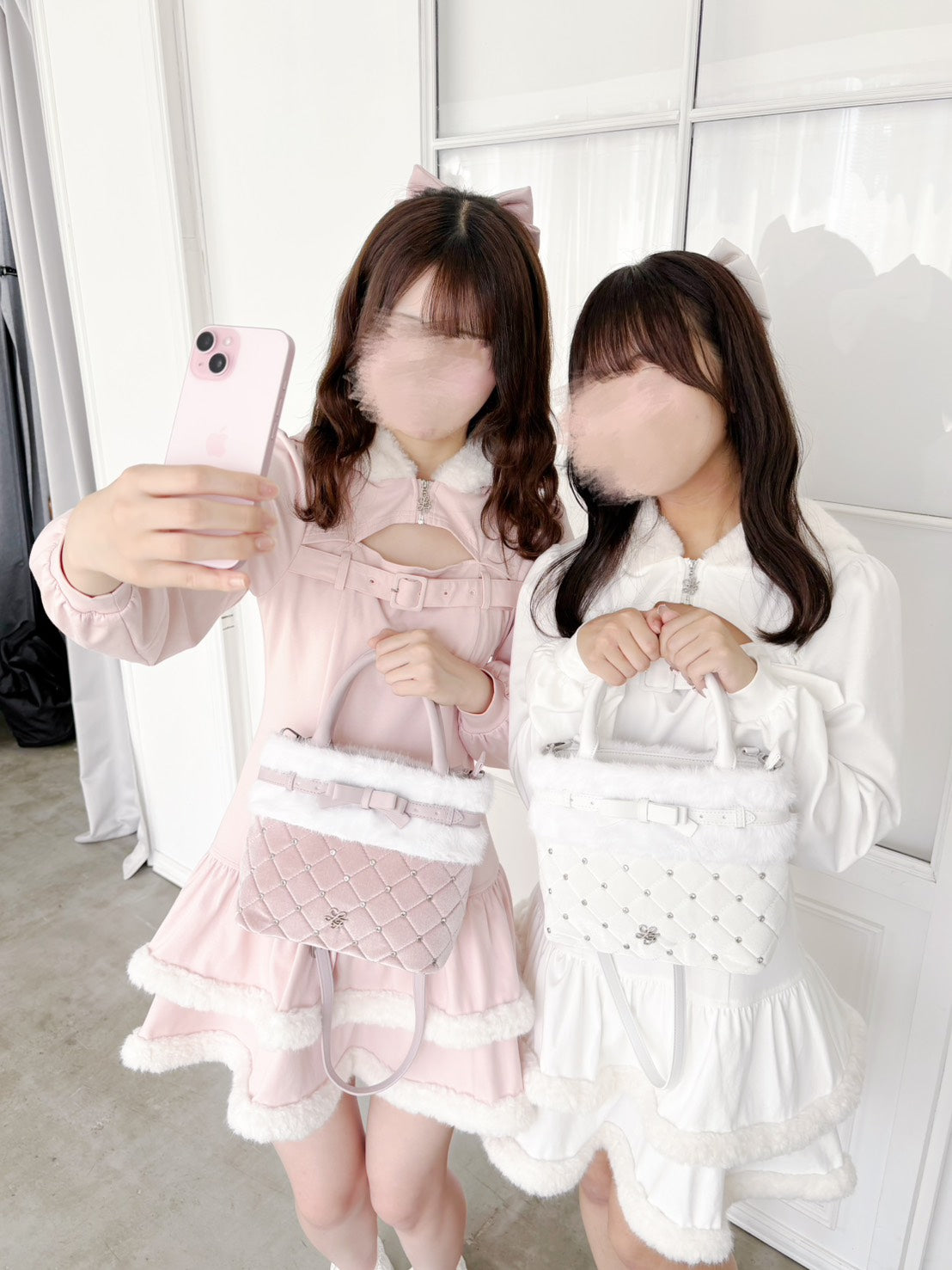 《LAFARY》キルティングリボンバレッタ