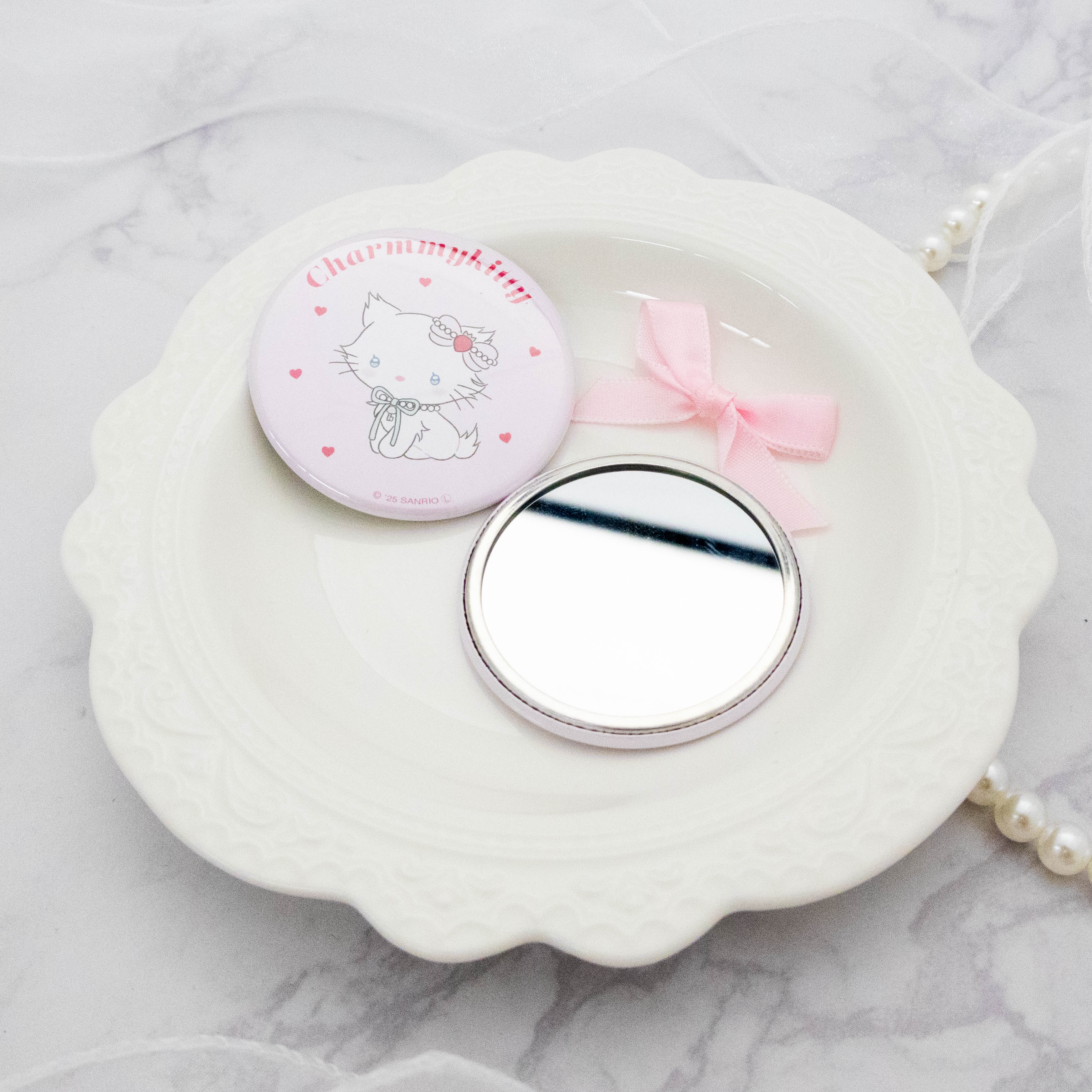 《LAFARYオリジナル》レトロガーリー 缶ミラー チャーミーキティ