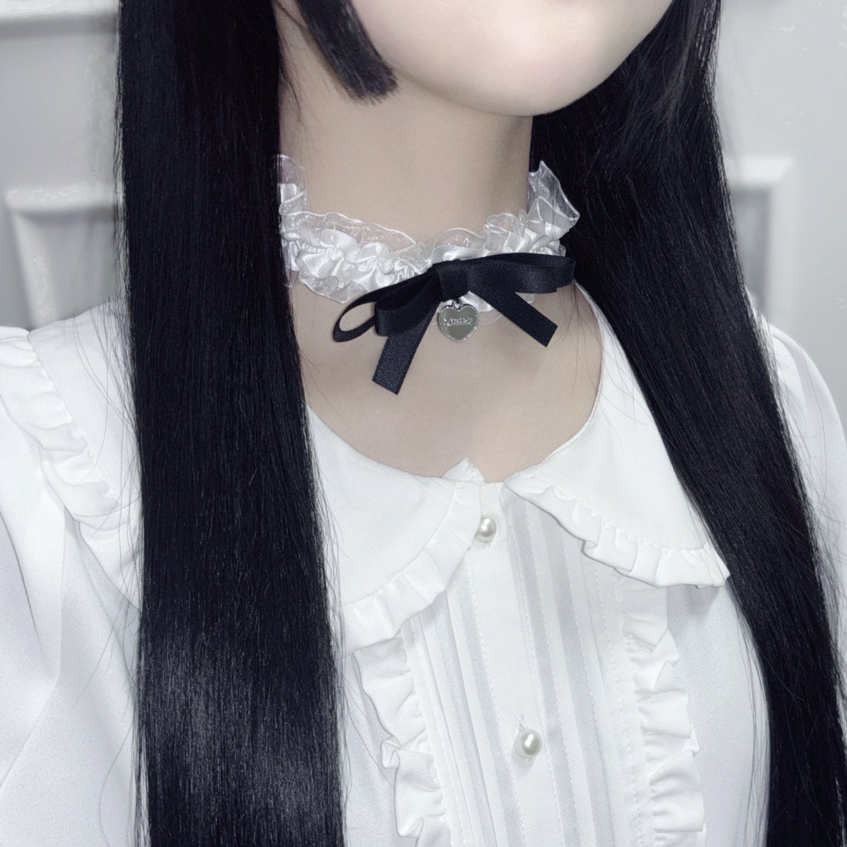 《LAFARYオリジナル》フリルリボンガーター&チョーカー - LAFARY ONLINE