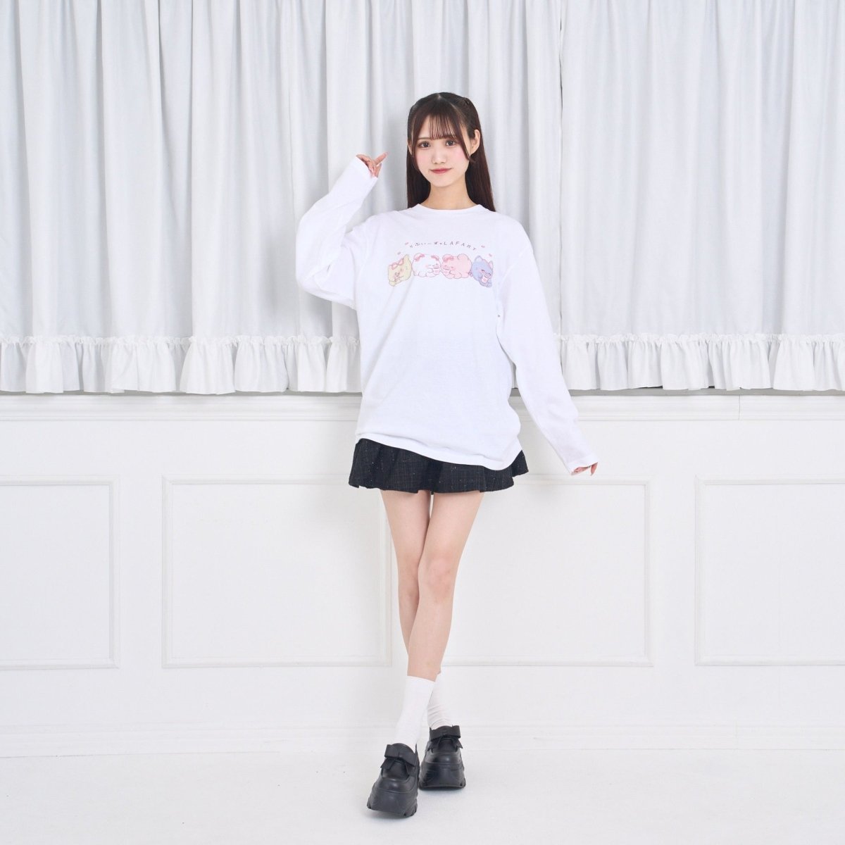 《らぶいーず×LAFARY》ほっとちょこ♡たいむ ロングスリーブTシャツ - LAFARY ONLINE