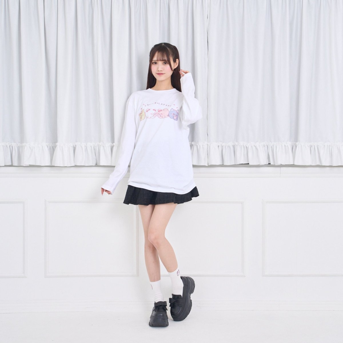 《らぶいーず×LAFARY》ほっとちょこ♡たいむ ロングスリーブTシャツ - LAFARY ONLINE