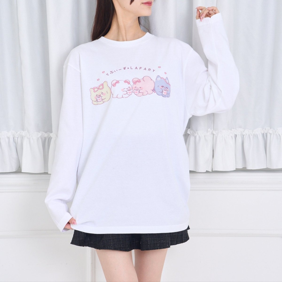 《らぶいーず×LAFARY》ほっとちょこ♡たいむ ロングスリーブTシャツ - LAFARY ONLINE