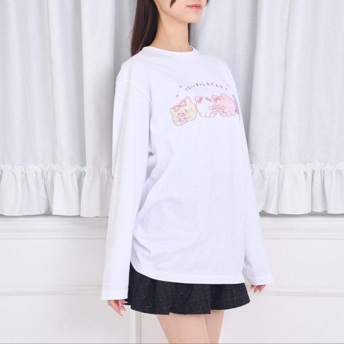 《らぶいーず×LAFARY》ほっとちょこ♡たいむ ロングスリーブTシャツ - LAFARY ONLINE