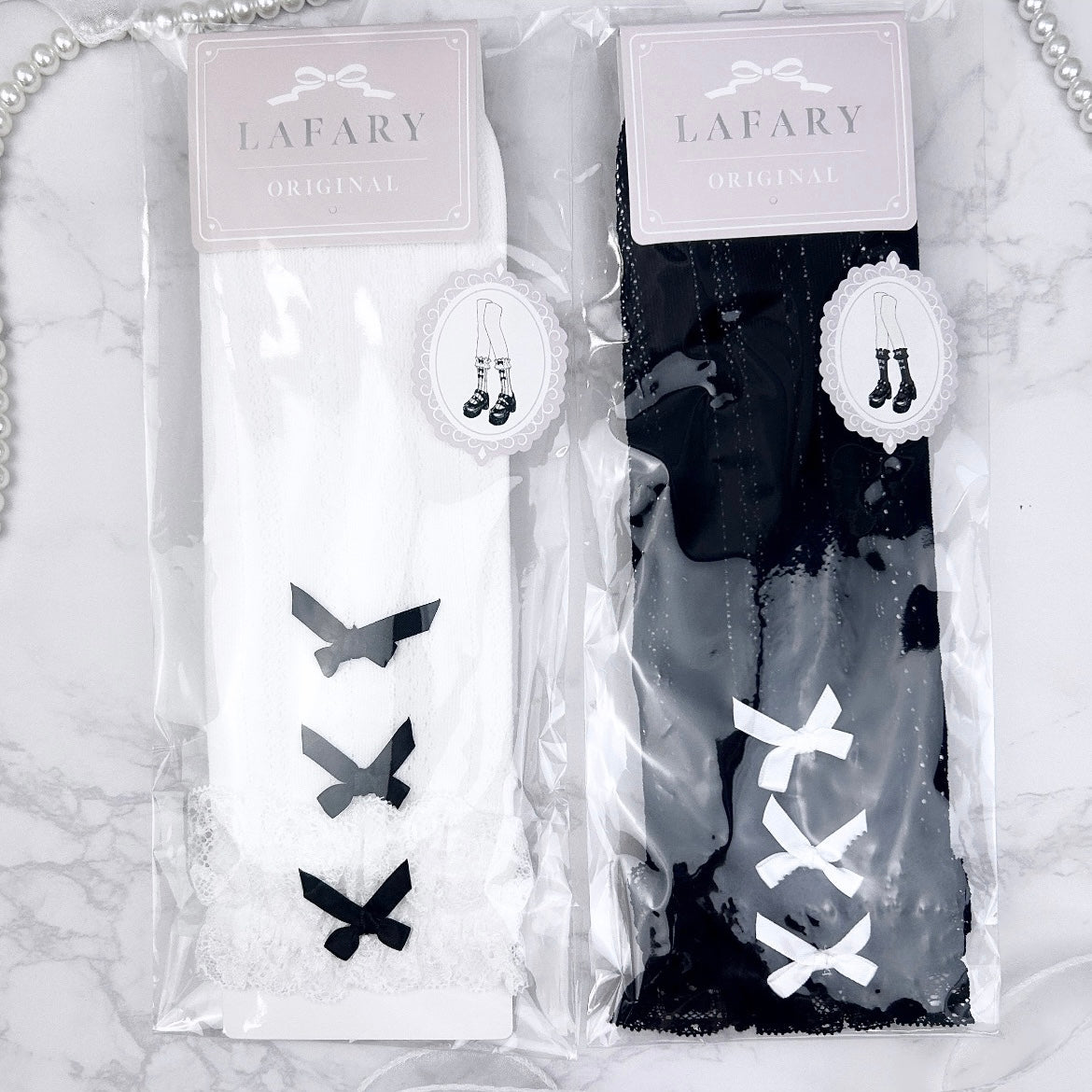 《LAFARYオリジナル》3連リボンソックス - LAFARY ONLINE