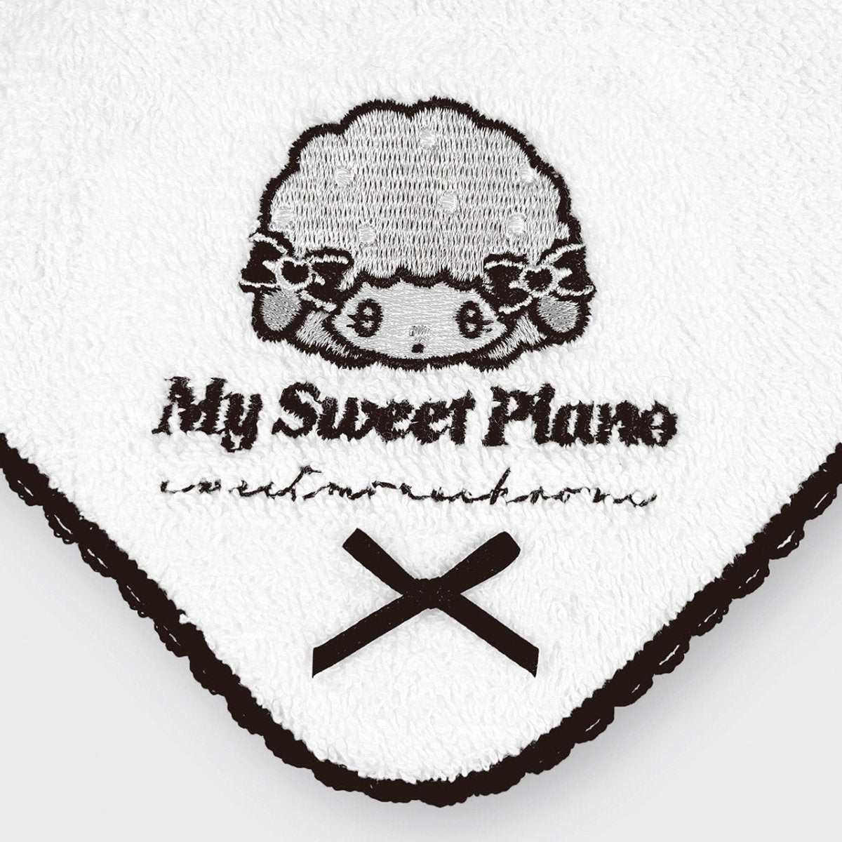 《LAFARYオリジナル》SWEET♡MONOCHROMEシリーズ３　刺繍リボンハンカチ　マイスウィートピアノ - LAFARY ONLINE