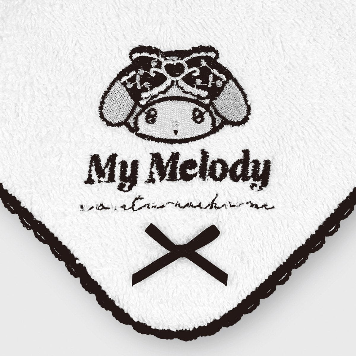 《LAFARYオリジナル》SWEET♡MONOCHROMEシリーズ3 刺繍リボンハンカチ マイメロディ - LAFARY ONLINE