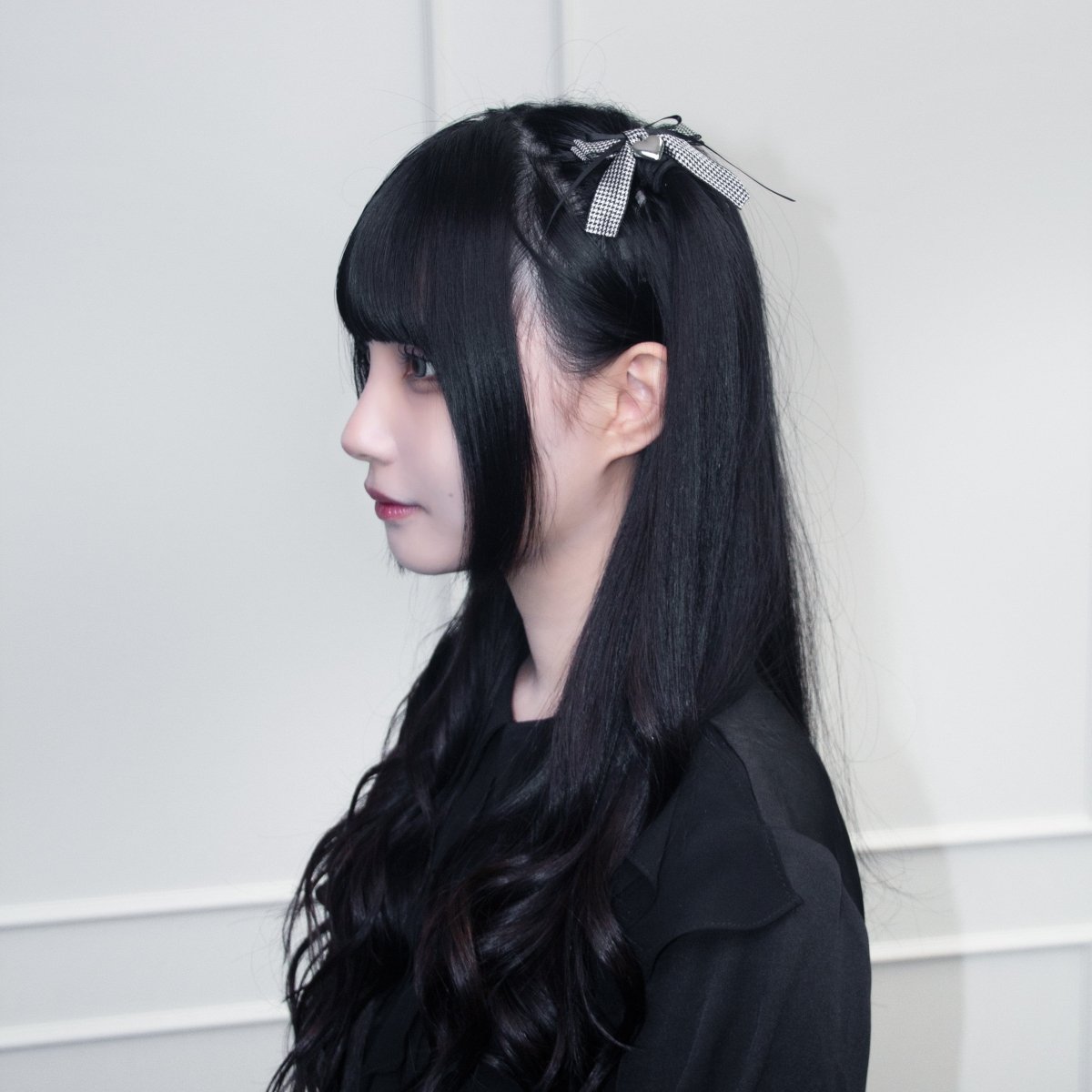 【Melsick】千鳥柄ハートチャームリボン - LAFARY ONLINE