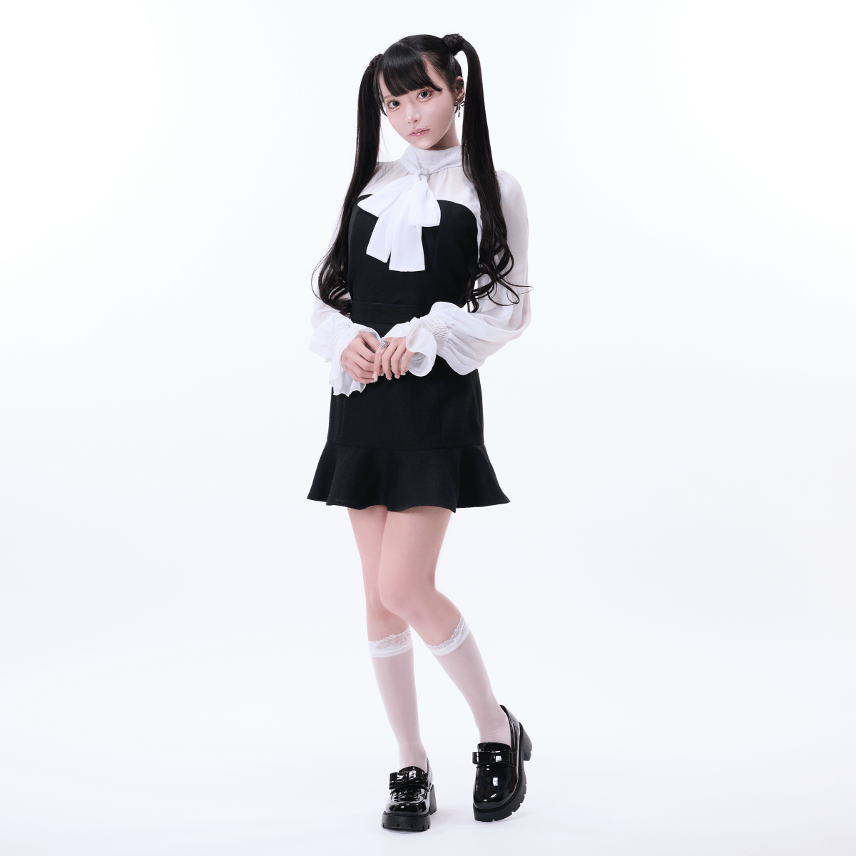 【Melsick】ツイードスカート - Black - LAFARY ONLINE
