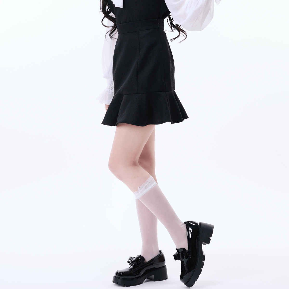 【Melsick】ツイードスカート - Black - LAFARY ONLINE