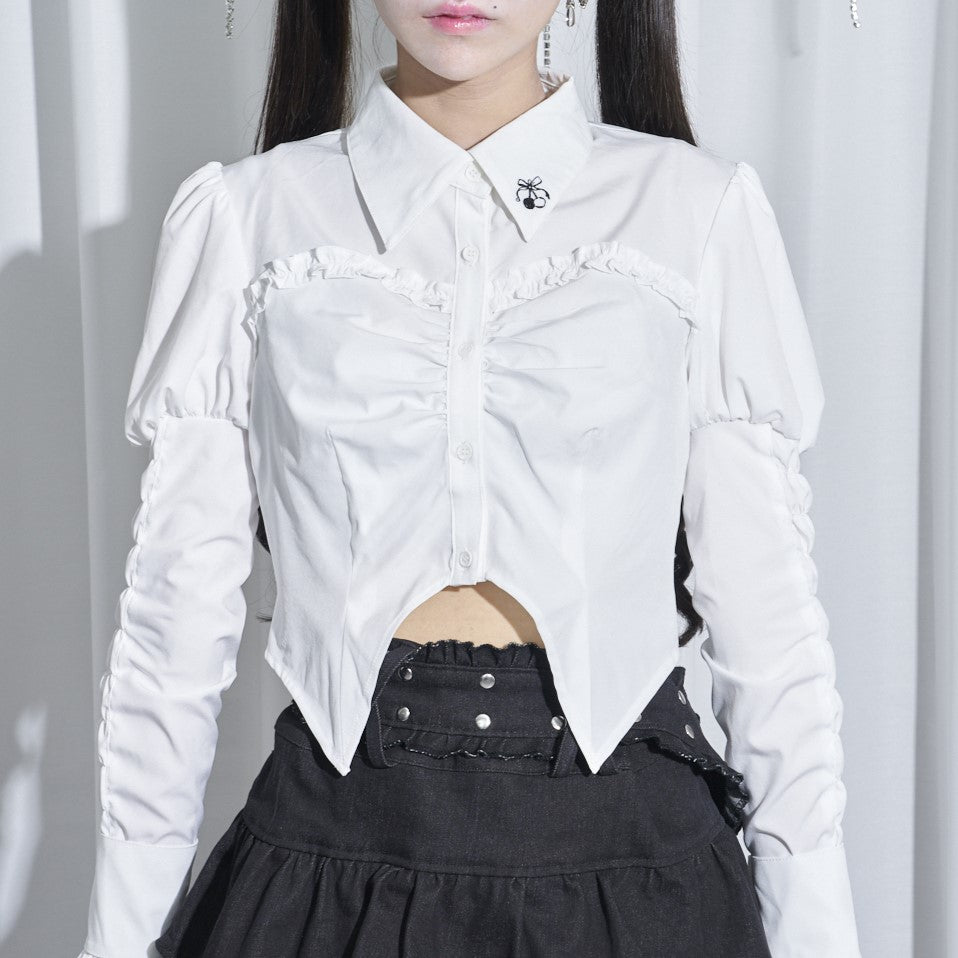 【Melsick】パフスリーブブラウス - White - LAFARY ONLINE