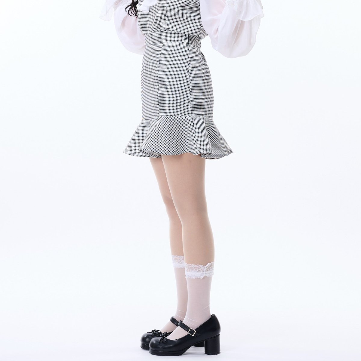 【Melsick】ツイードスカート - White - LAFARY ONLINE
