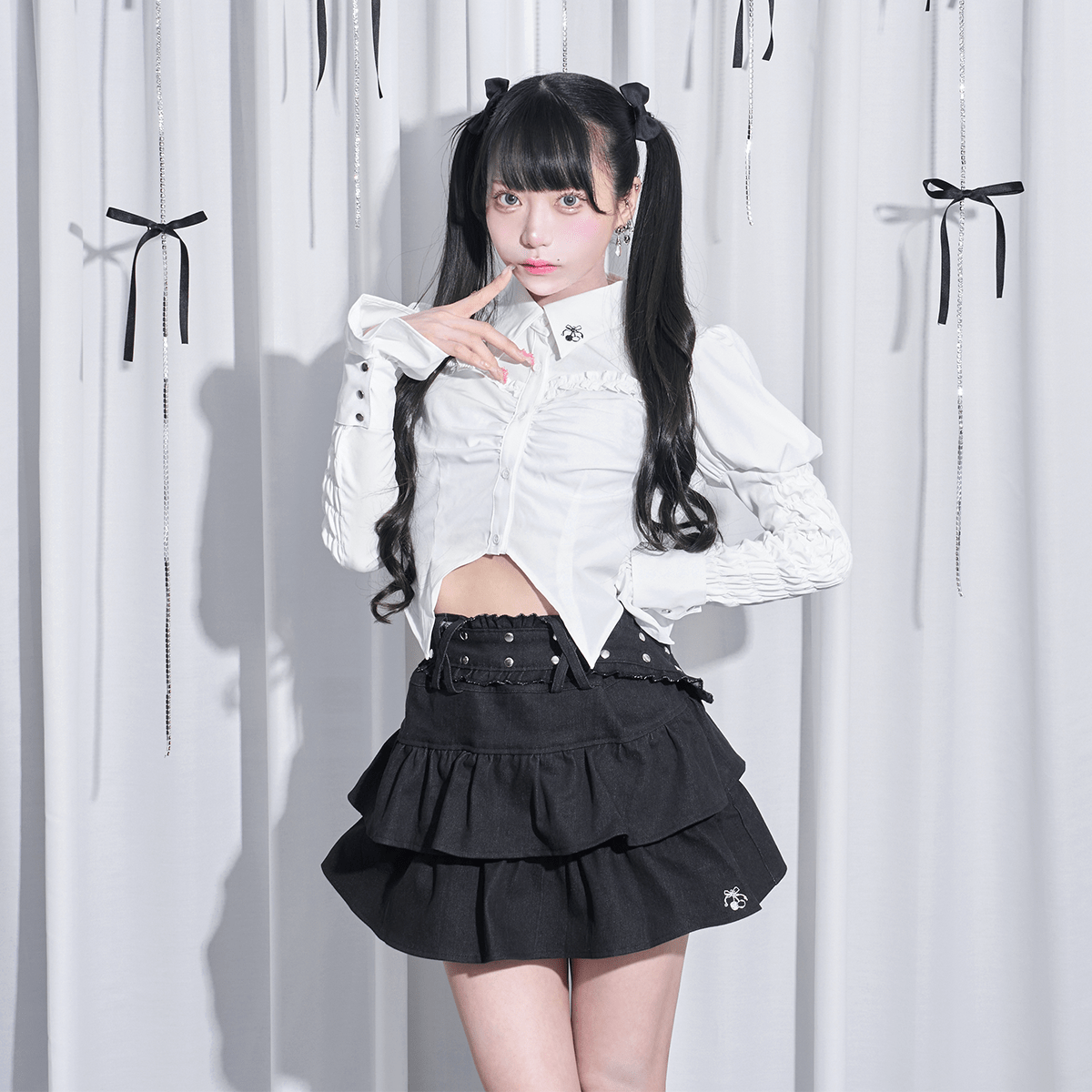 【Melsick】パフスリーブブラウス - White - LAFARY ONLINE