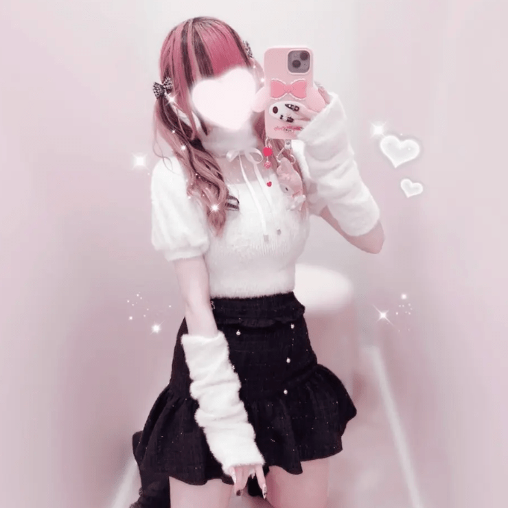 【Melsick】アームカバー付きファートップス - White - LAFARY ONLINE