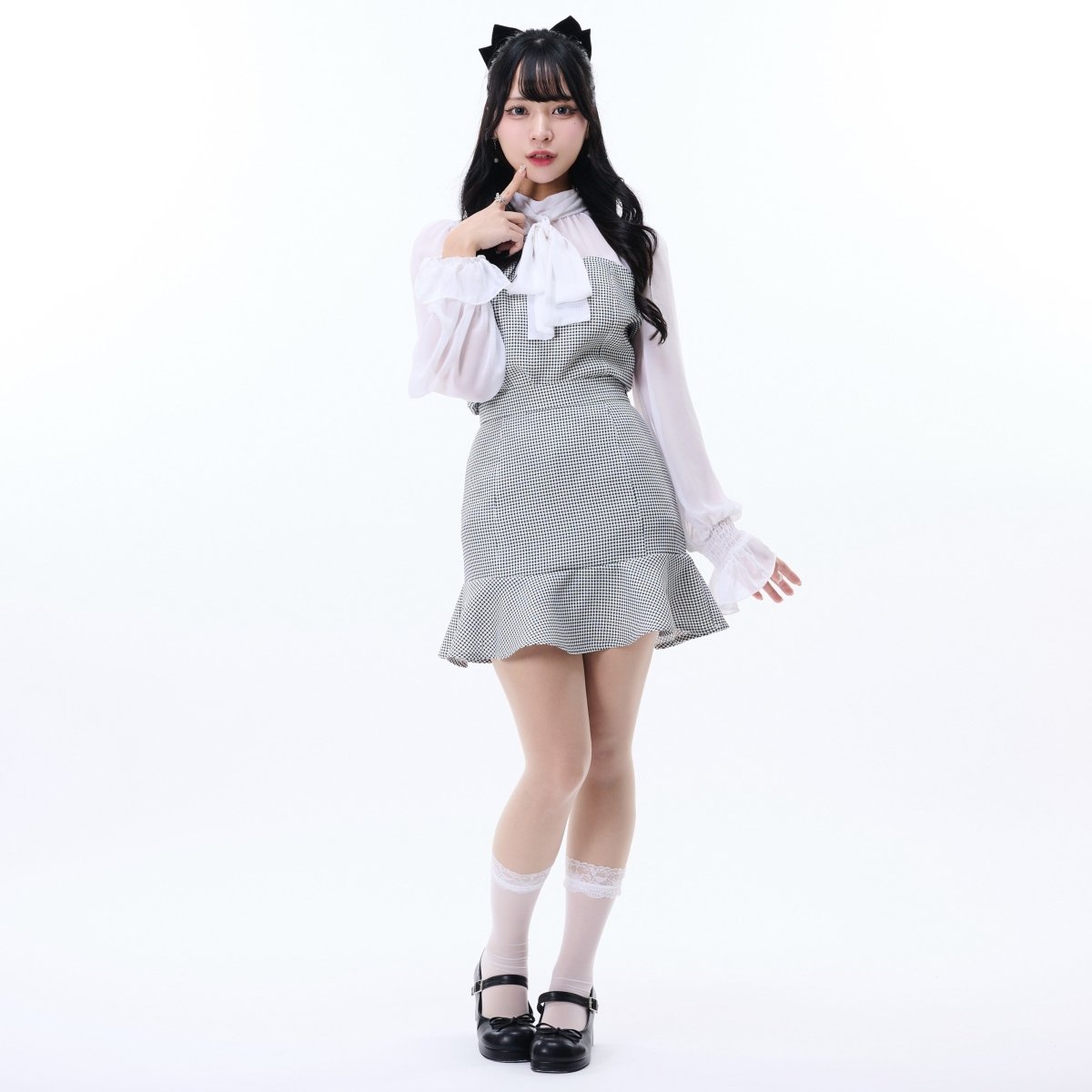 【Melsick】ツイードビスチェブラウス - White - LAFARY ONLINE