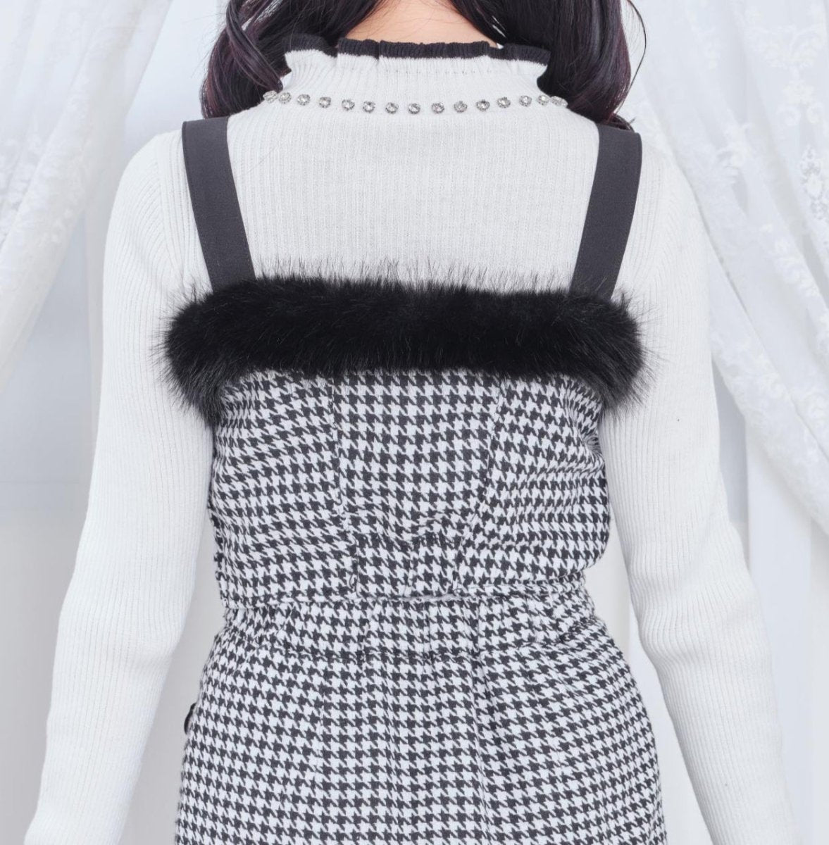 【Melsick】ビジューリボンニット - White - LAFARY ONLINE