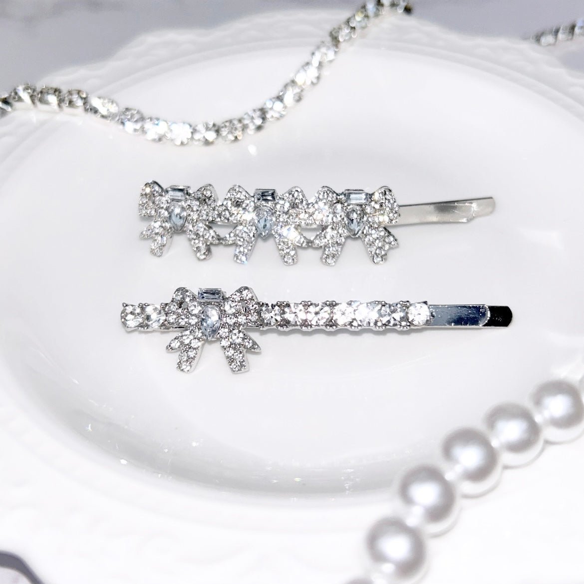 シルバービジューリボンヘアピン - LAFARY ONLINE