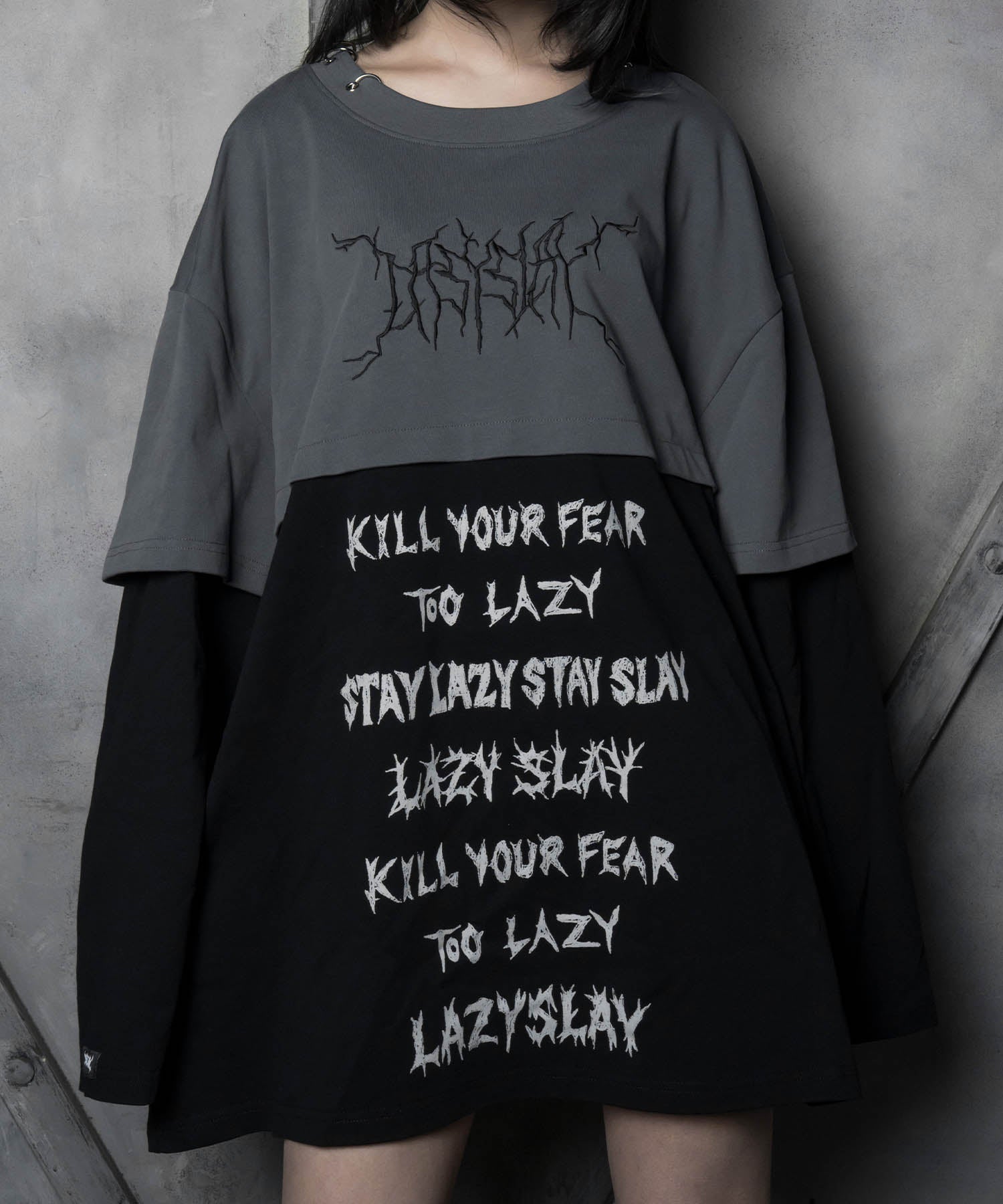 【LAZY SLAY】レイヤープリントロンT