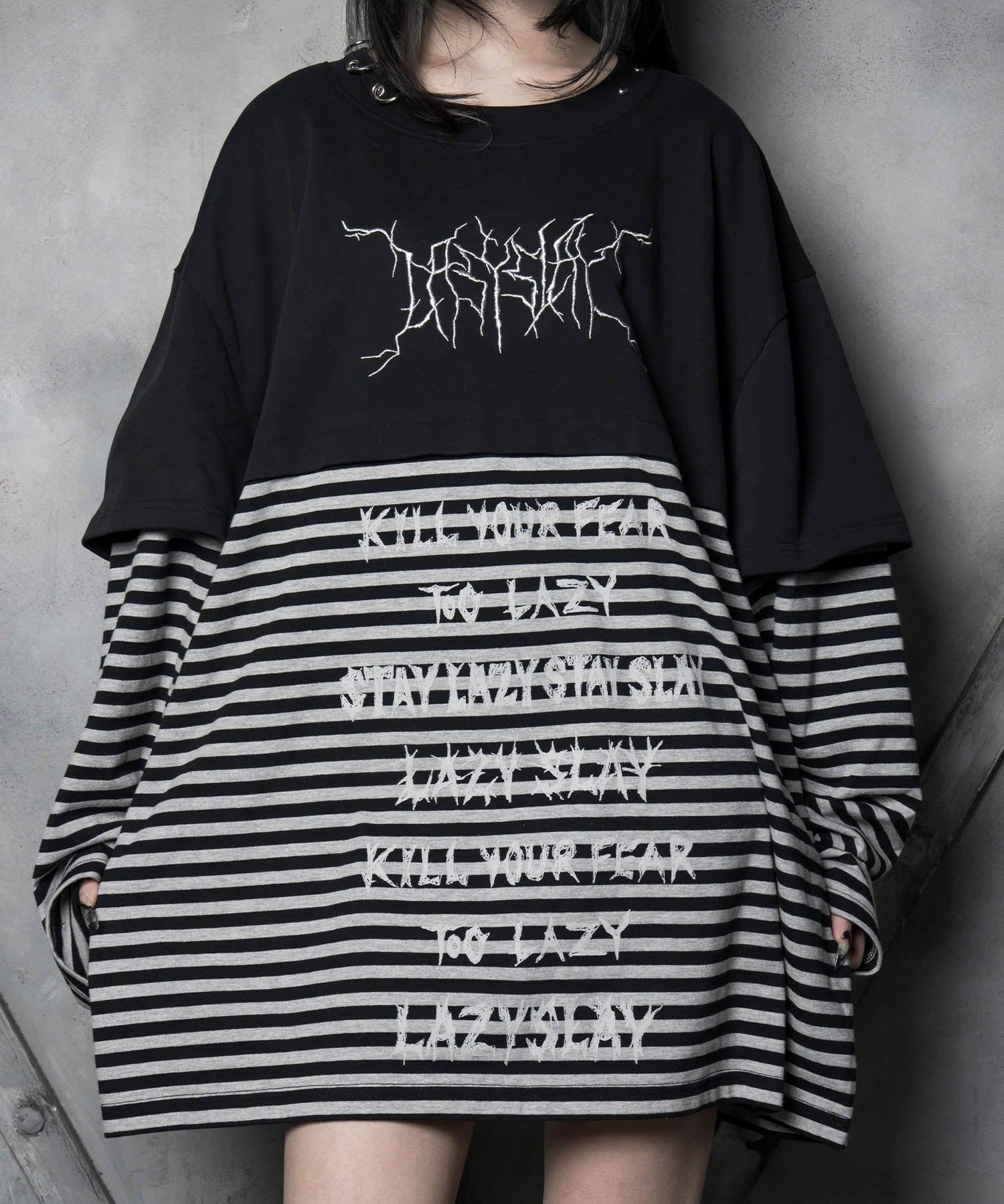 【LAZY SLAY】レイヤープリントロンT