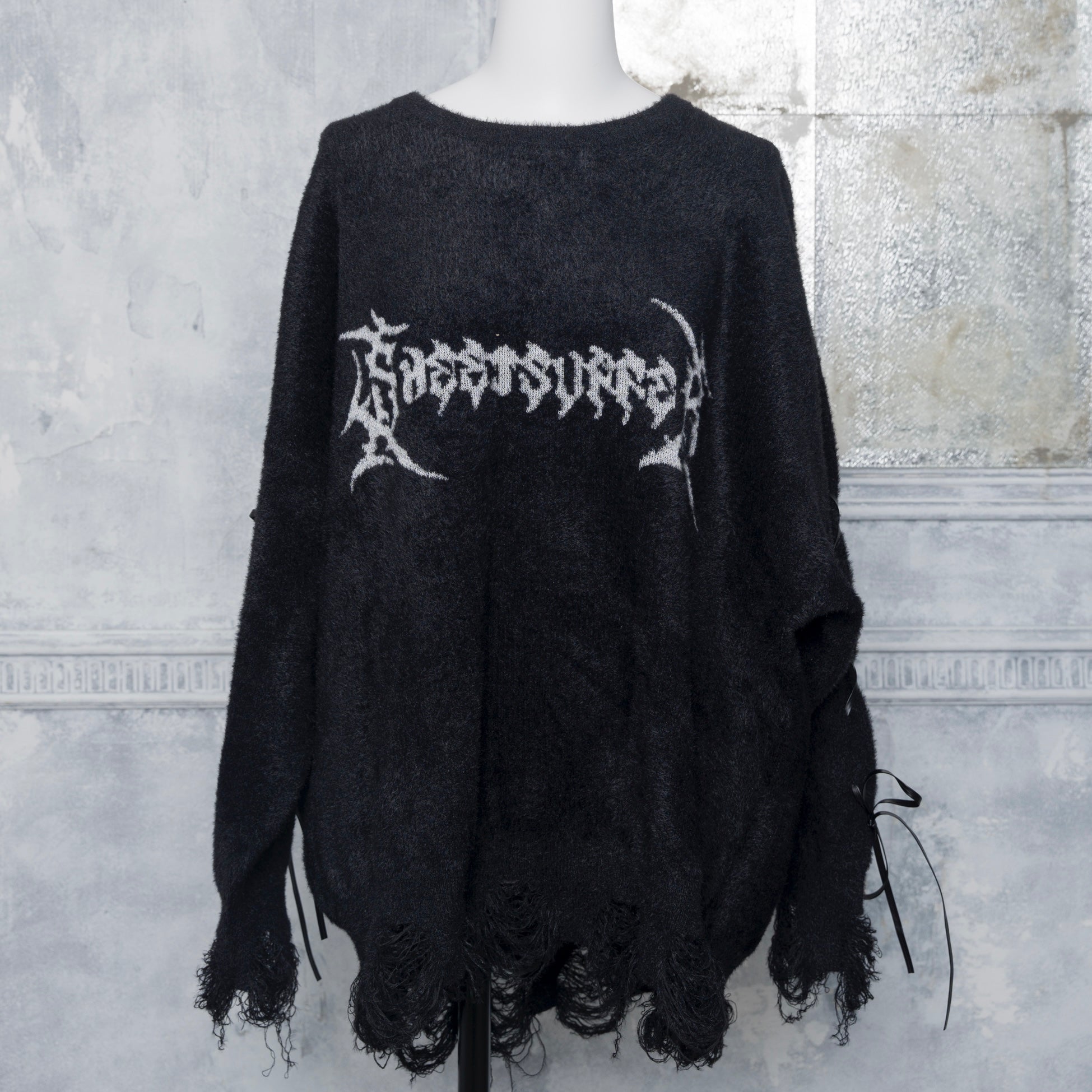 【完売品】ROSEN KREUZ メタルプレート ダメージオーバーニット ROSEN KREUZ（ローゼンクロイツ） セーター ニット 「Rosen Kreuz