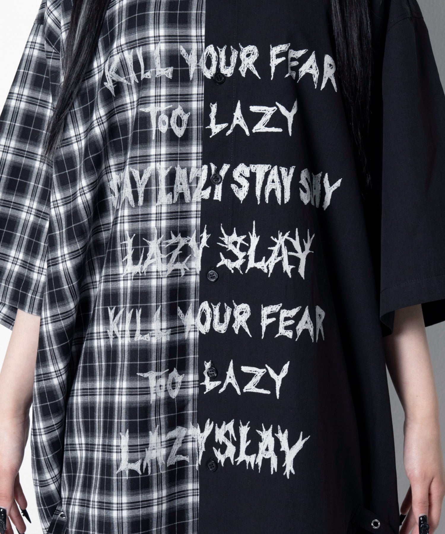 【LAZY SLAY】ツートンオーバーシャツ