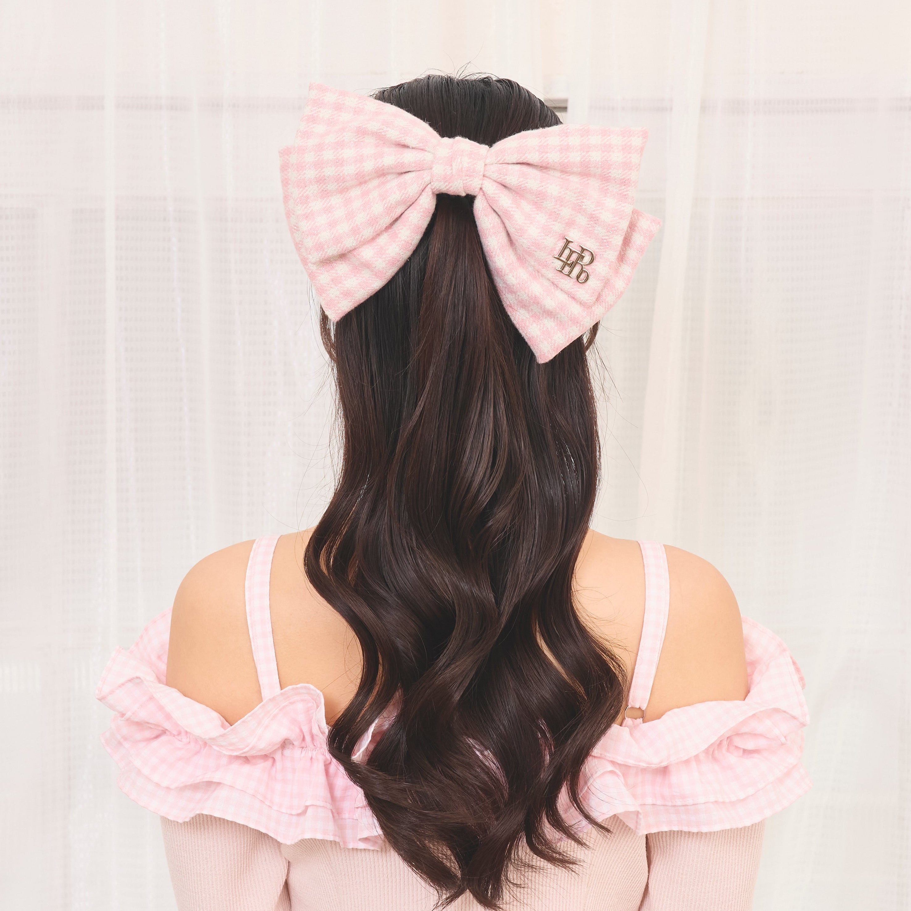 《LAFARY closet》ギンガムリボンバレッタ