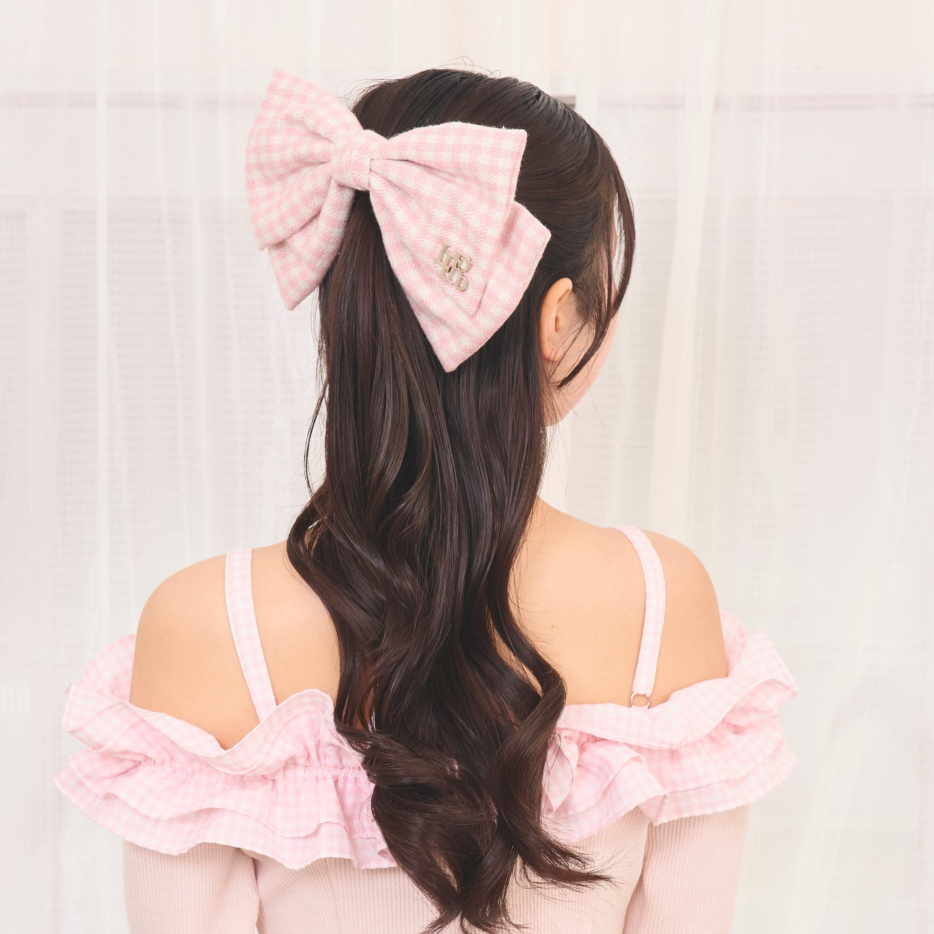 《LAFARY closet》ギンガムリボンバレッタ