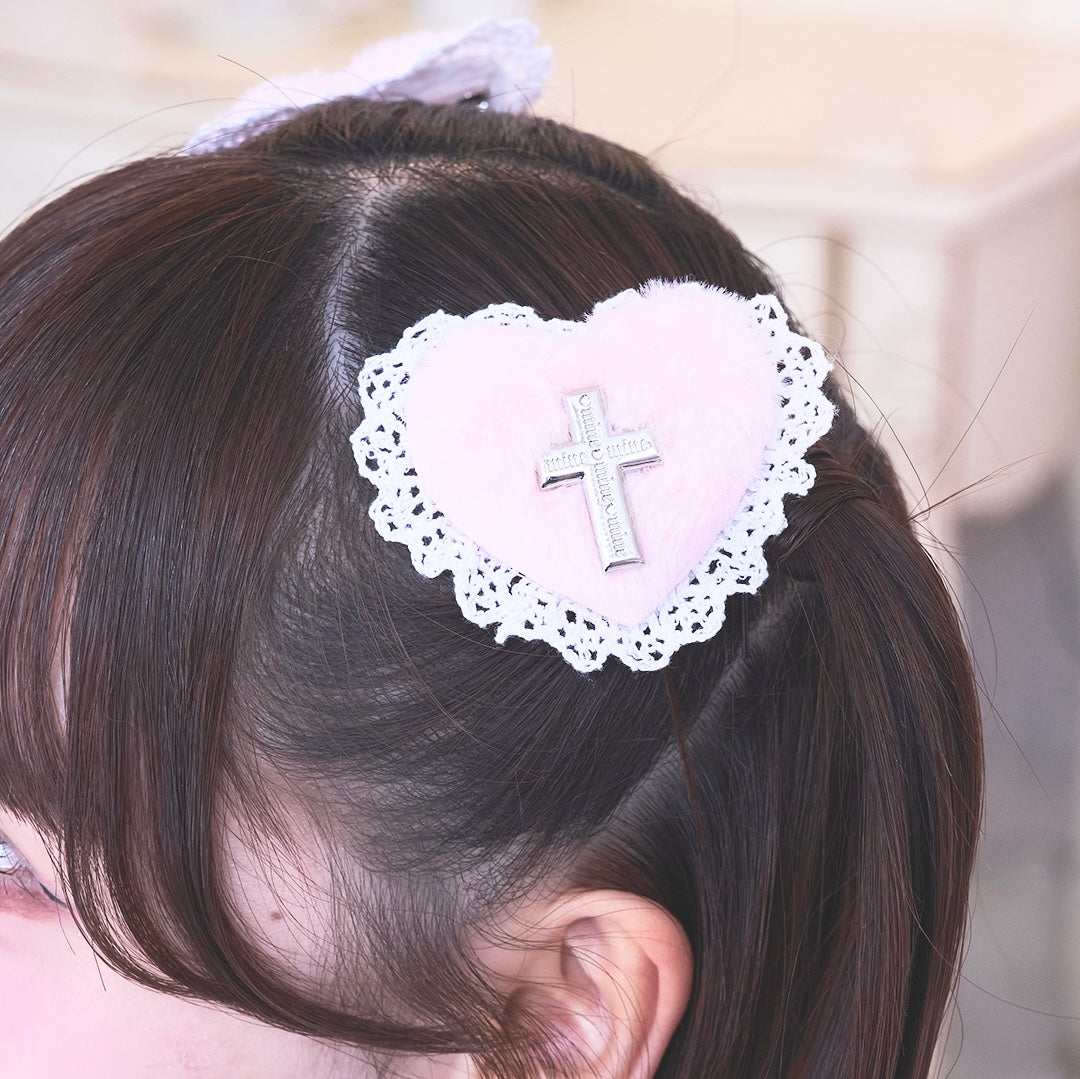 《mine》ハートファーヘアクリップ