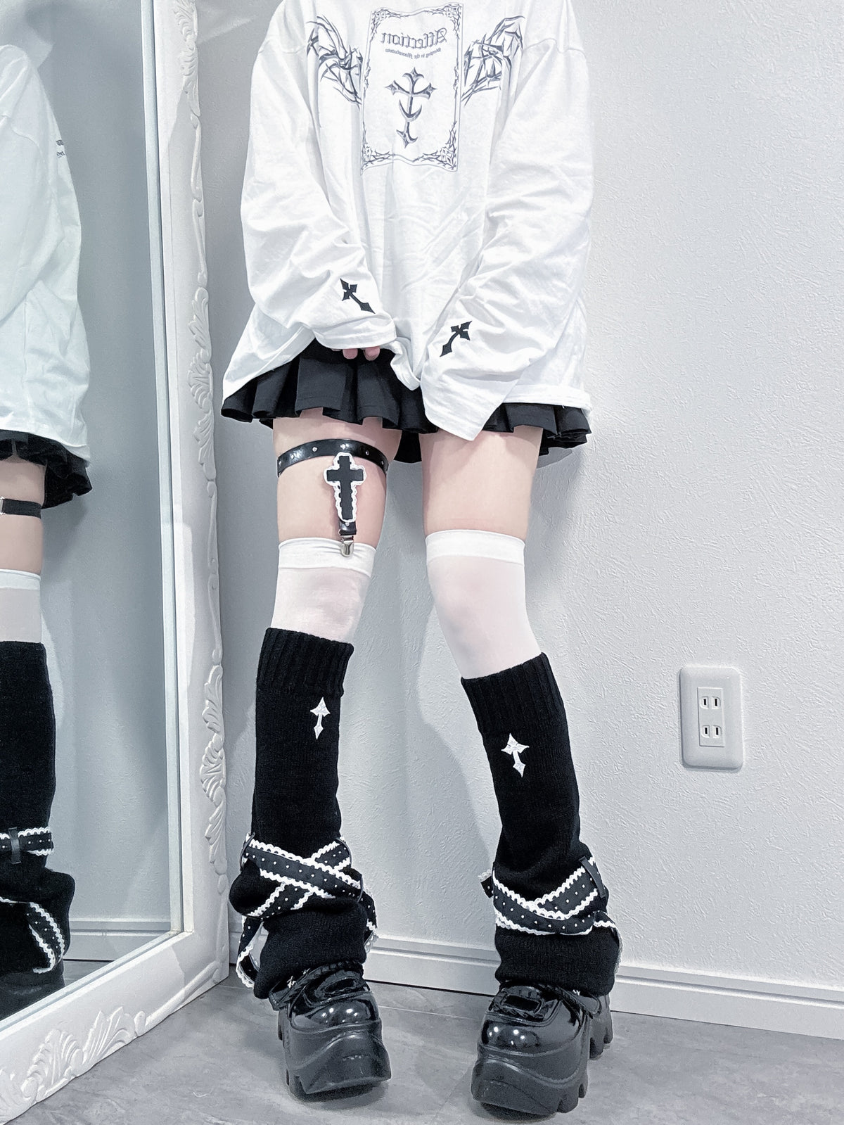 《mine》クロスフリルベルトレッグカバー
