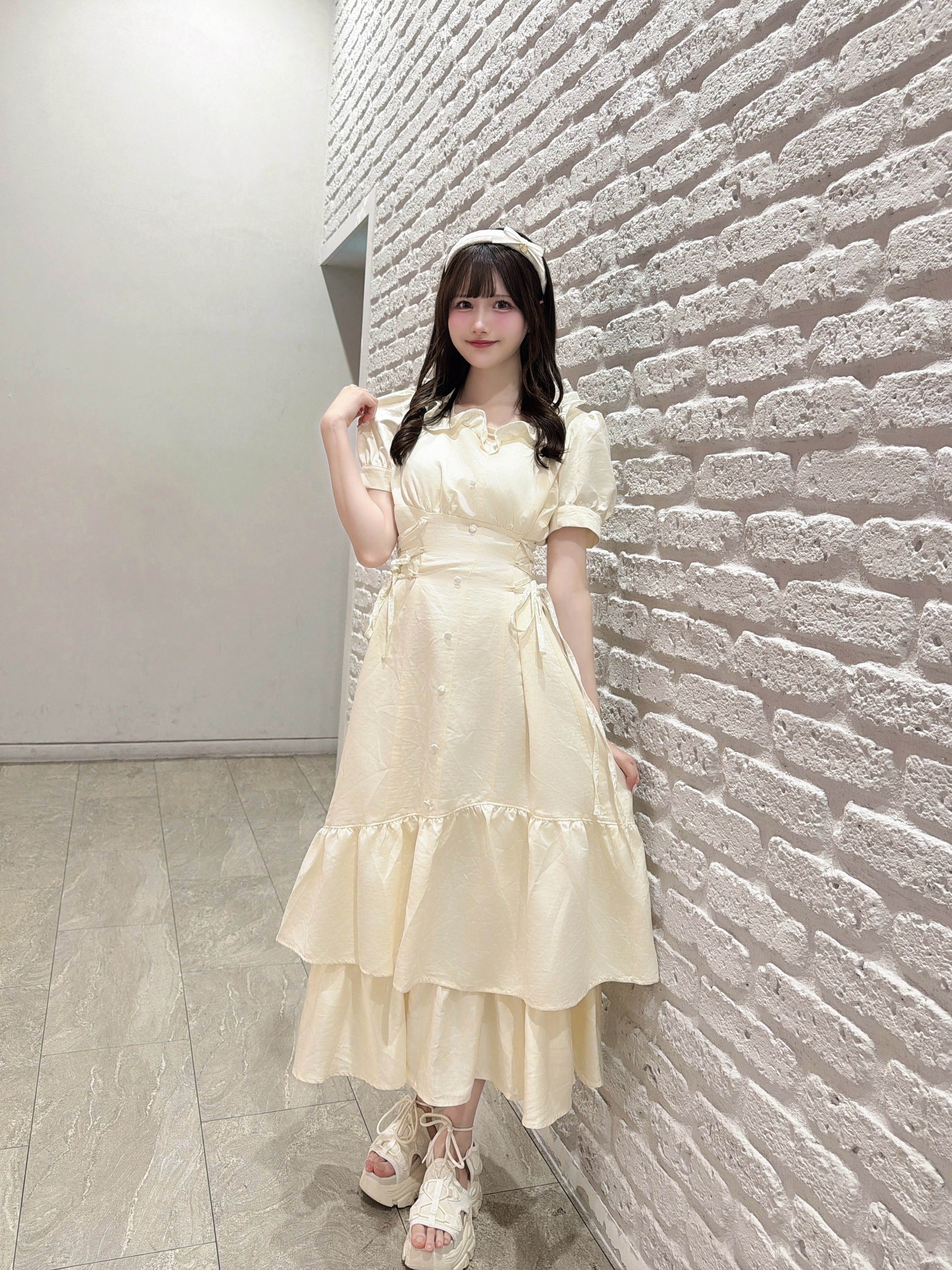 《LAFARY closet》スピンドルティアードロングワンピ