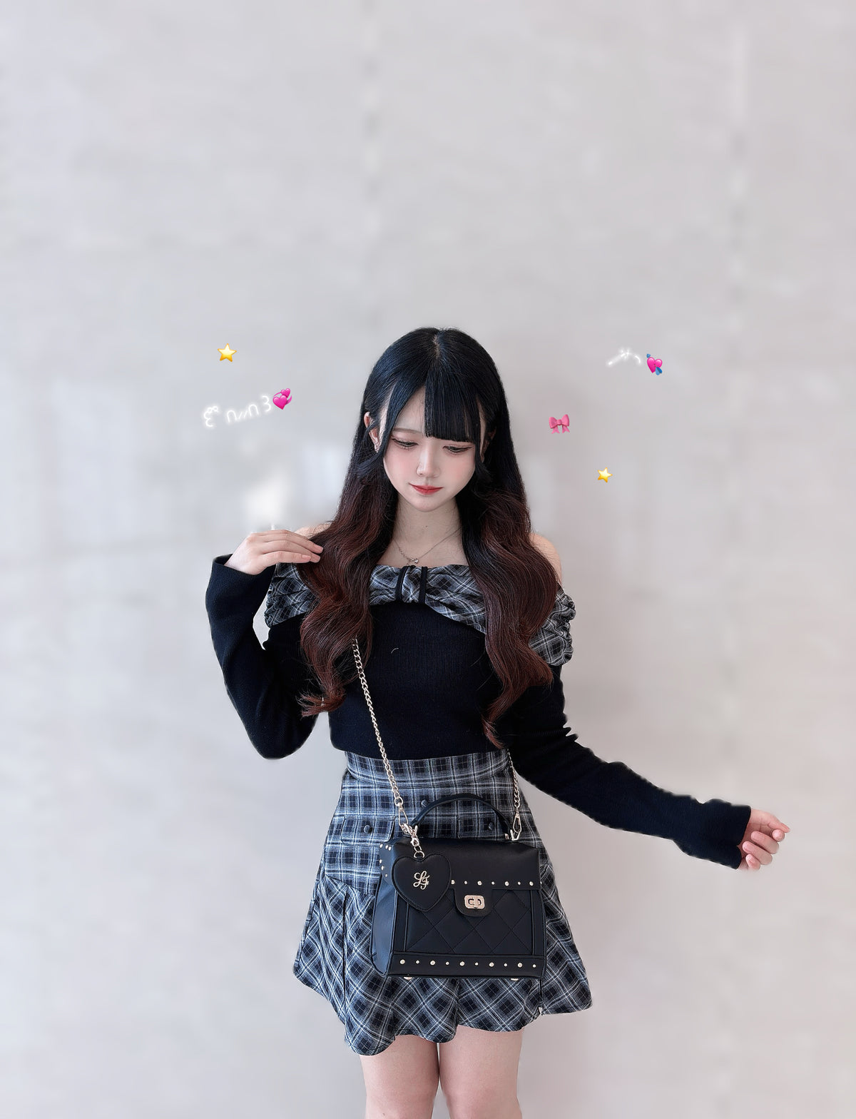 《LAFARY》フラップチェックプリーツスカート