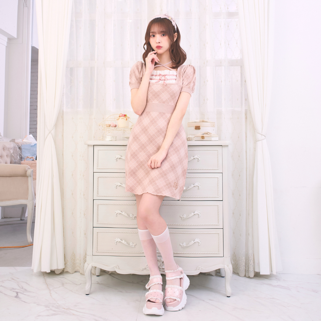 LAFARY closet》レイヤードチェックニットワンピ- LAFARY ONLINE