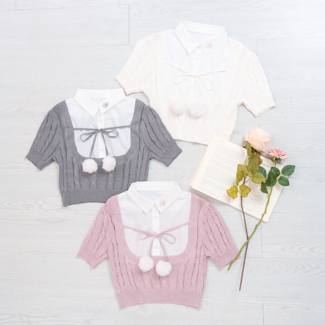 《LAFARY closet》シャツレイヤードニット