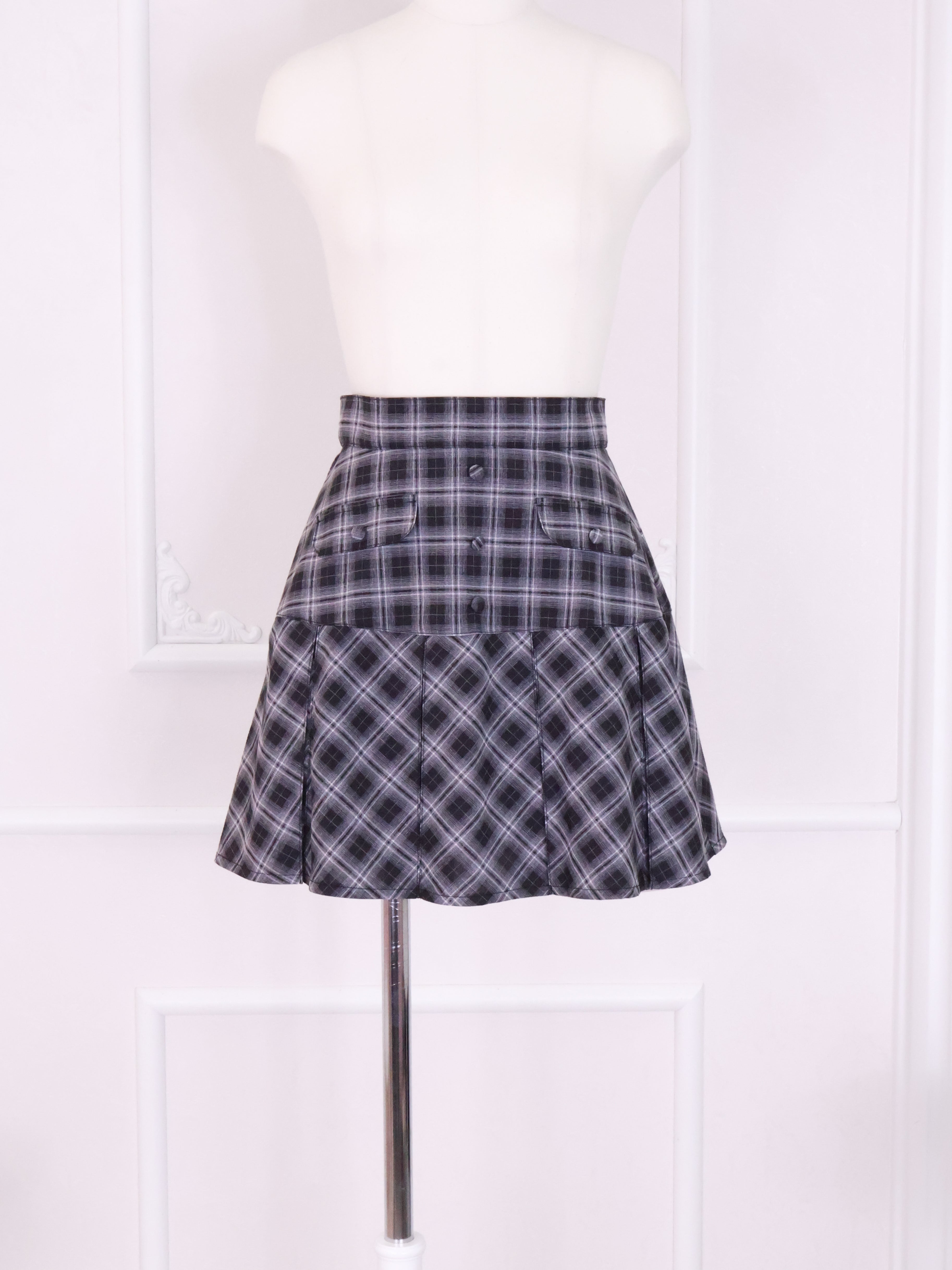 《LAFARY》フラップチェックプリーツスカート