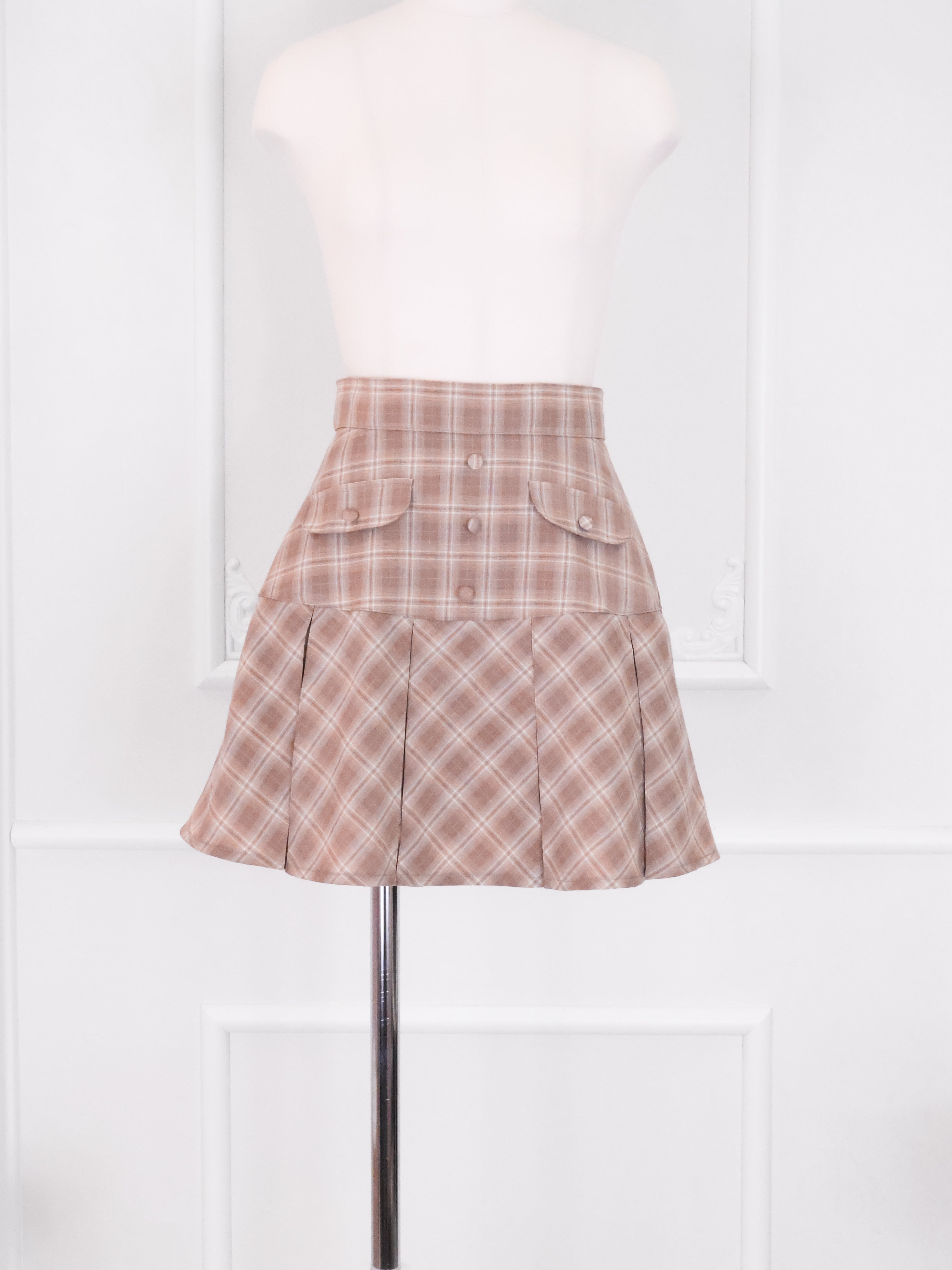 《LAFARY》フラップチェックプリーツスカート