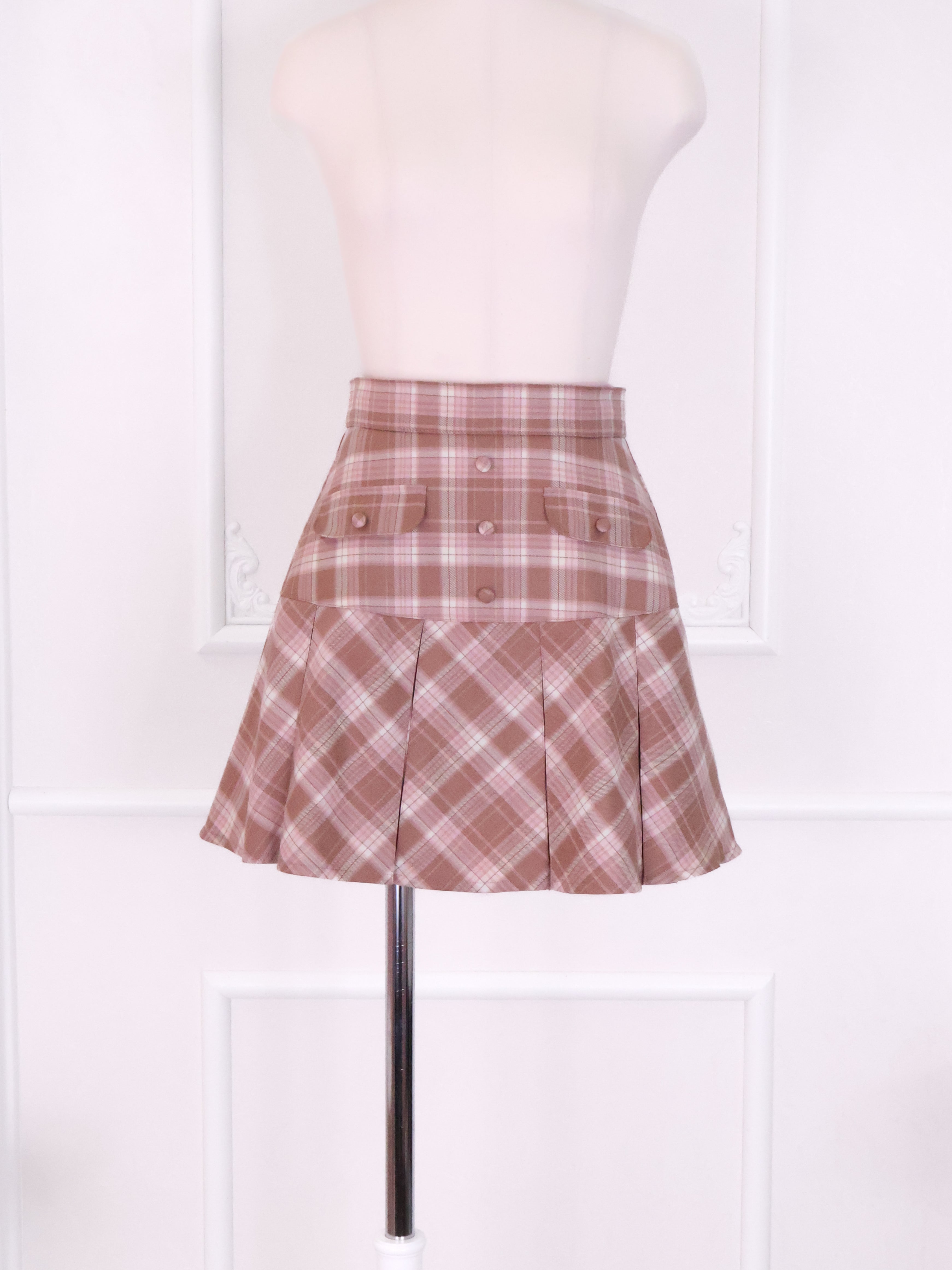 《LAFARY》フラップチェックプリーツスカート