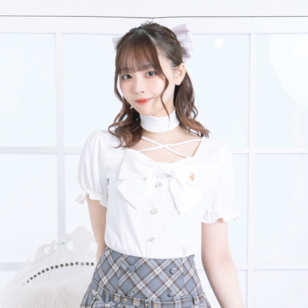 《LAFARY closet》リボンリブトップス